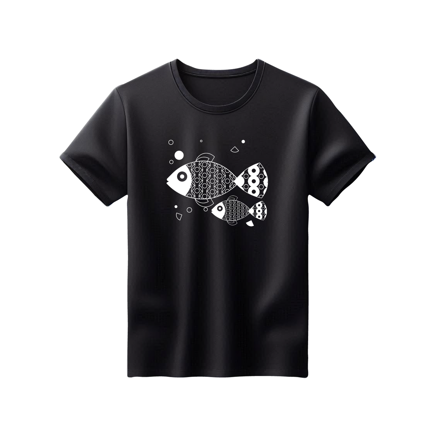 Mens Printed 100% Cotton T-Shirt - Fish Family