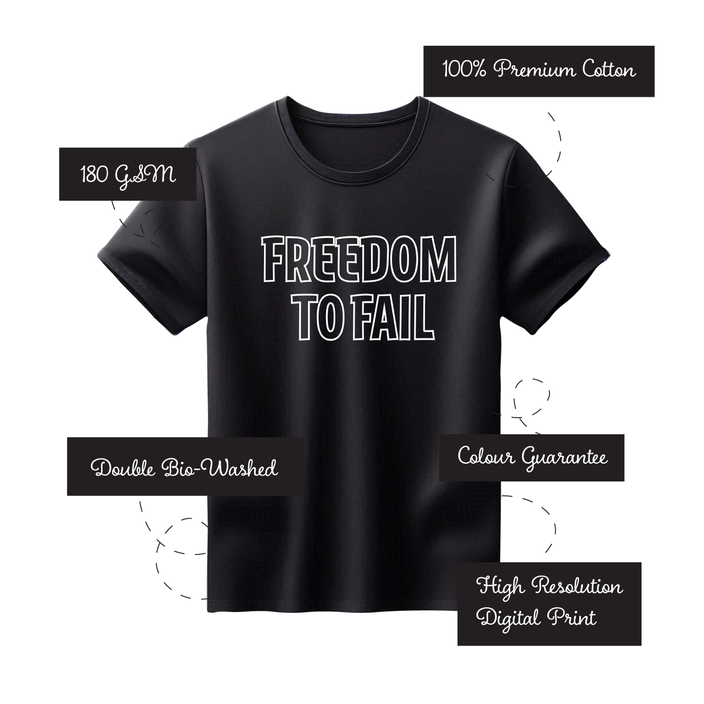 Printed 100% Cotton T-Shirt - Freedom To Fail