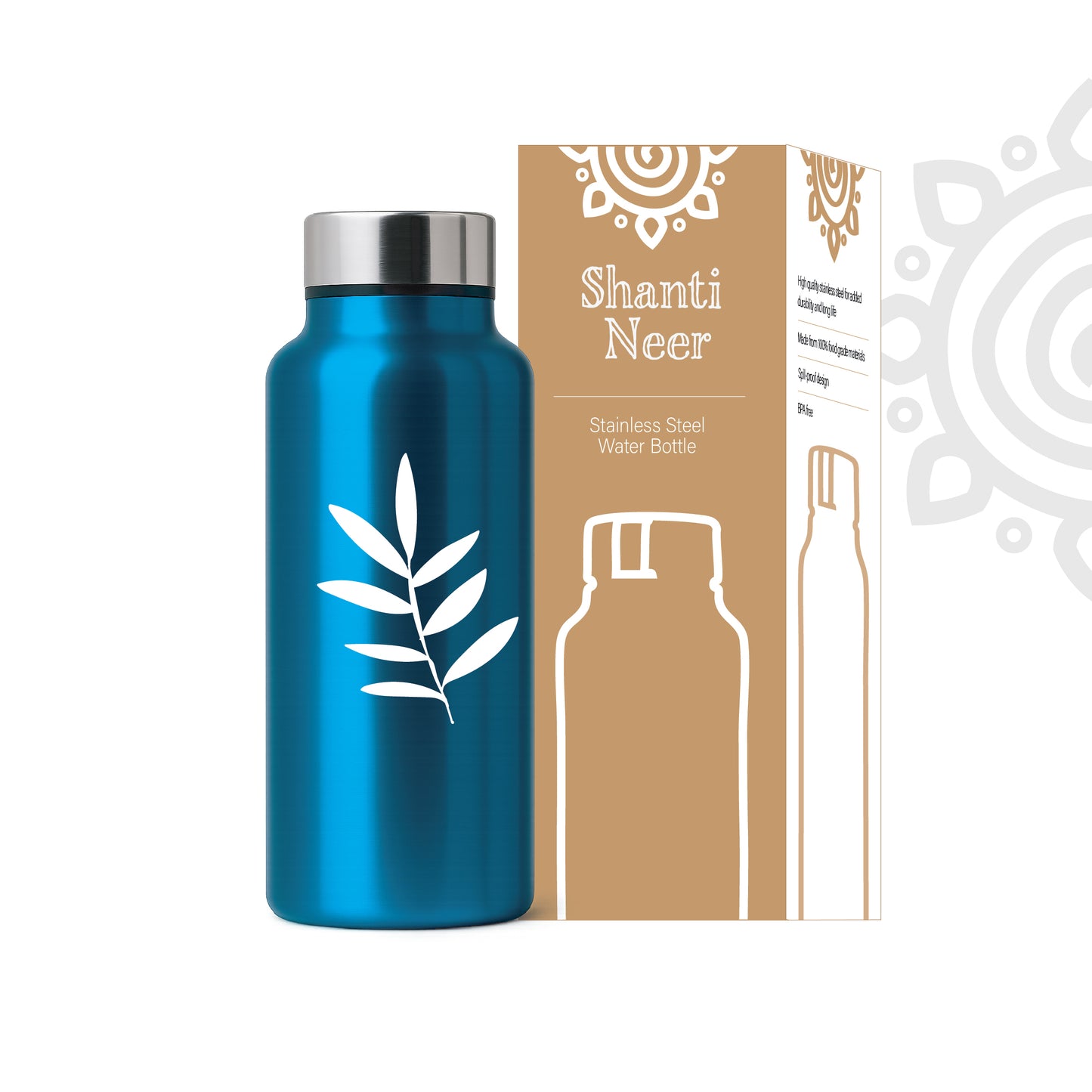 Shanti Neer | Designer Stainless Steel Water Bottle | Style #18