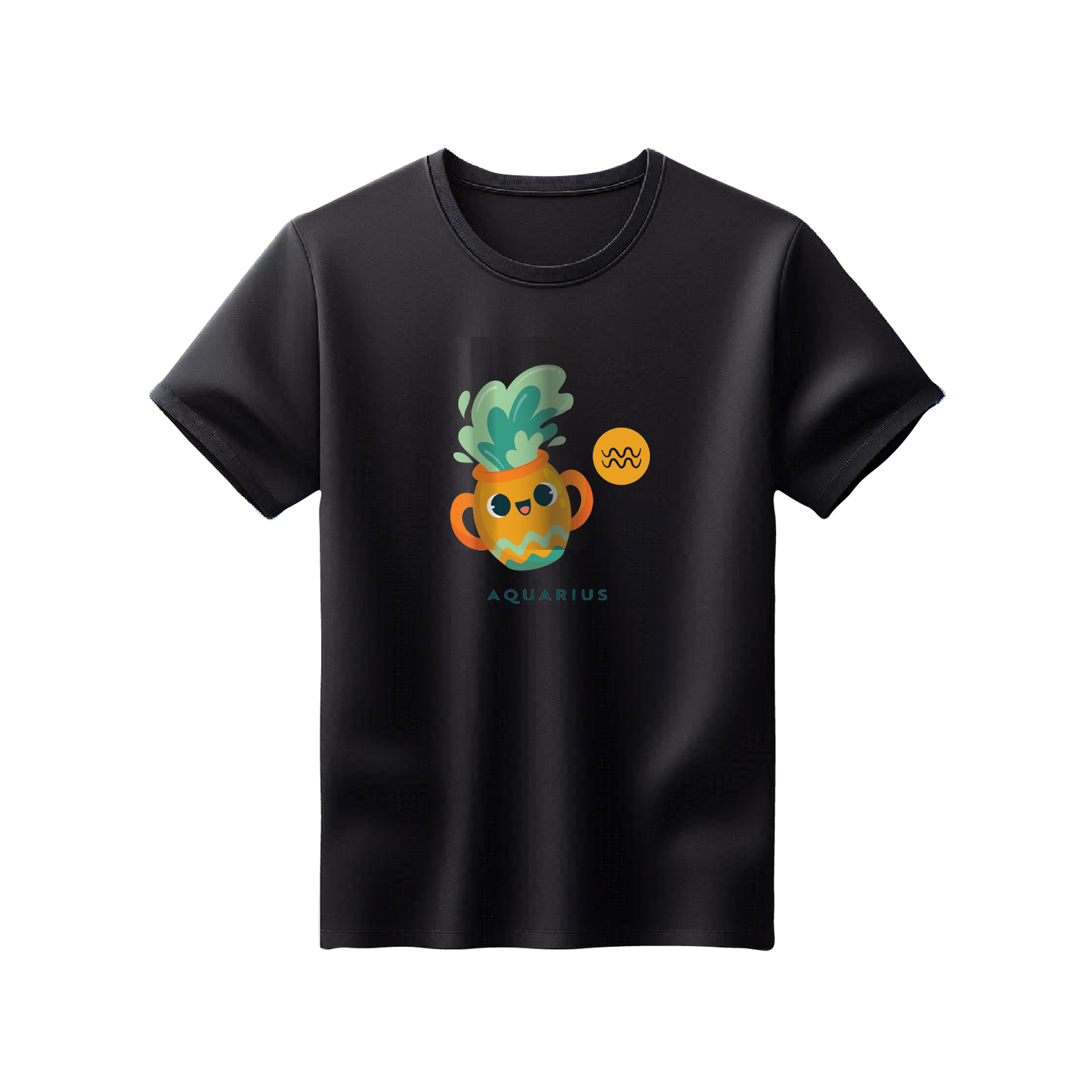 Zodiac Sign - Aquarius - Printed 100% Cotton T-Shirt - Unisex