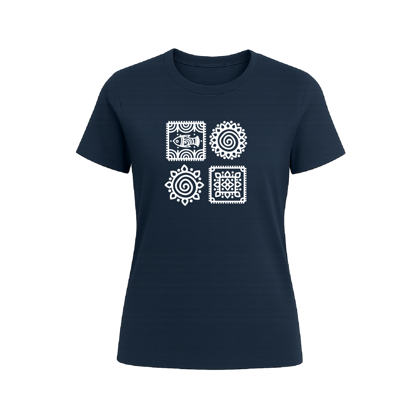 Alpona | Bengali Folk Art | Printed 100% Cotton Unisex T-Shirt - Style #9