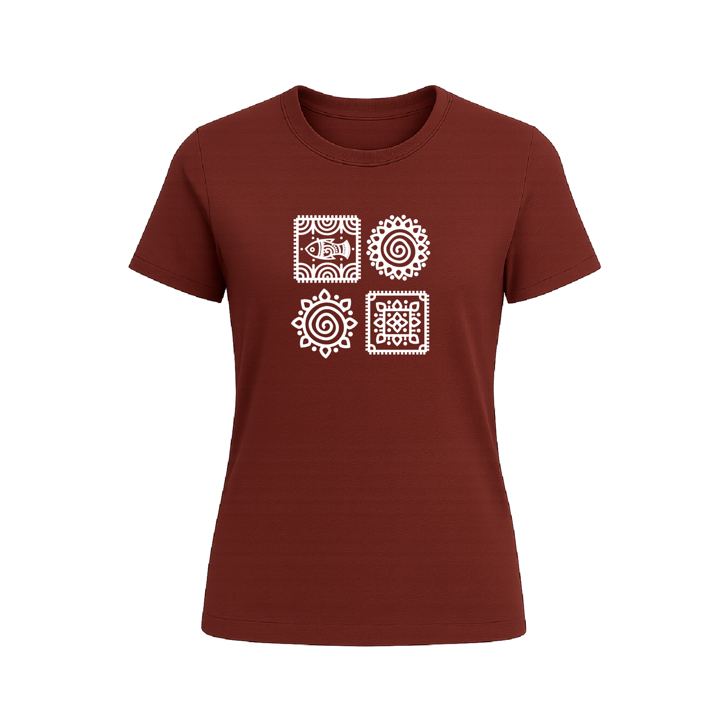 Alpona | Bengali Folk Art | Printed 100% Cotton Unisex T-Shirt - Style #9