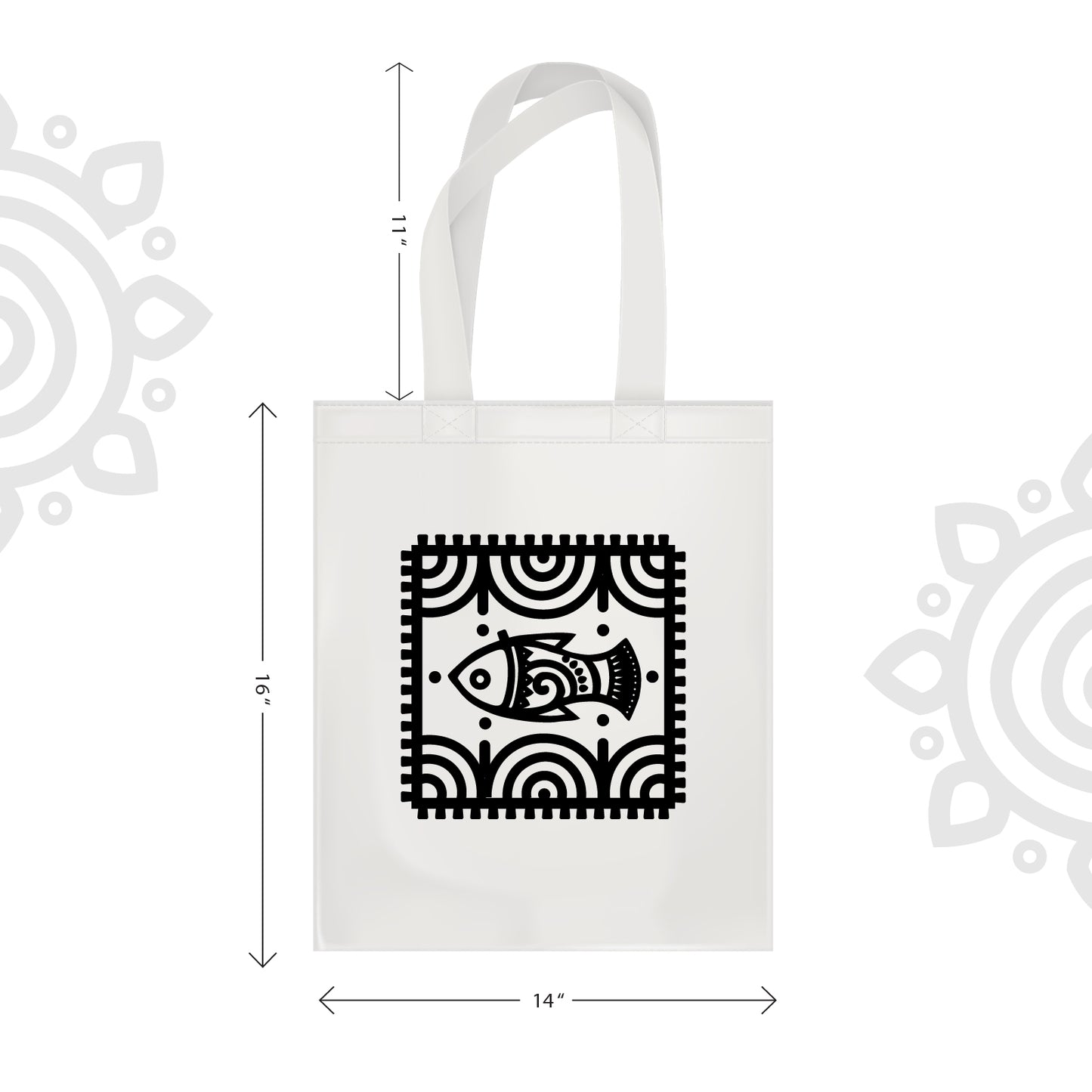 Cotton Canvas Tote Bag - 14"X16" - Style #5