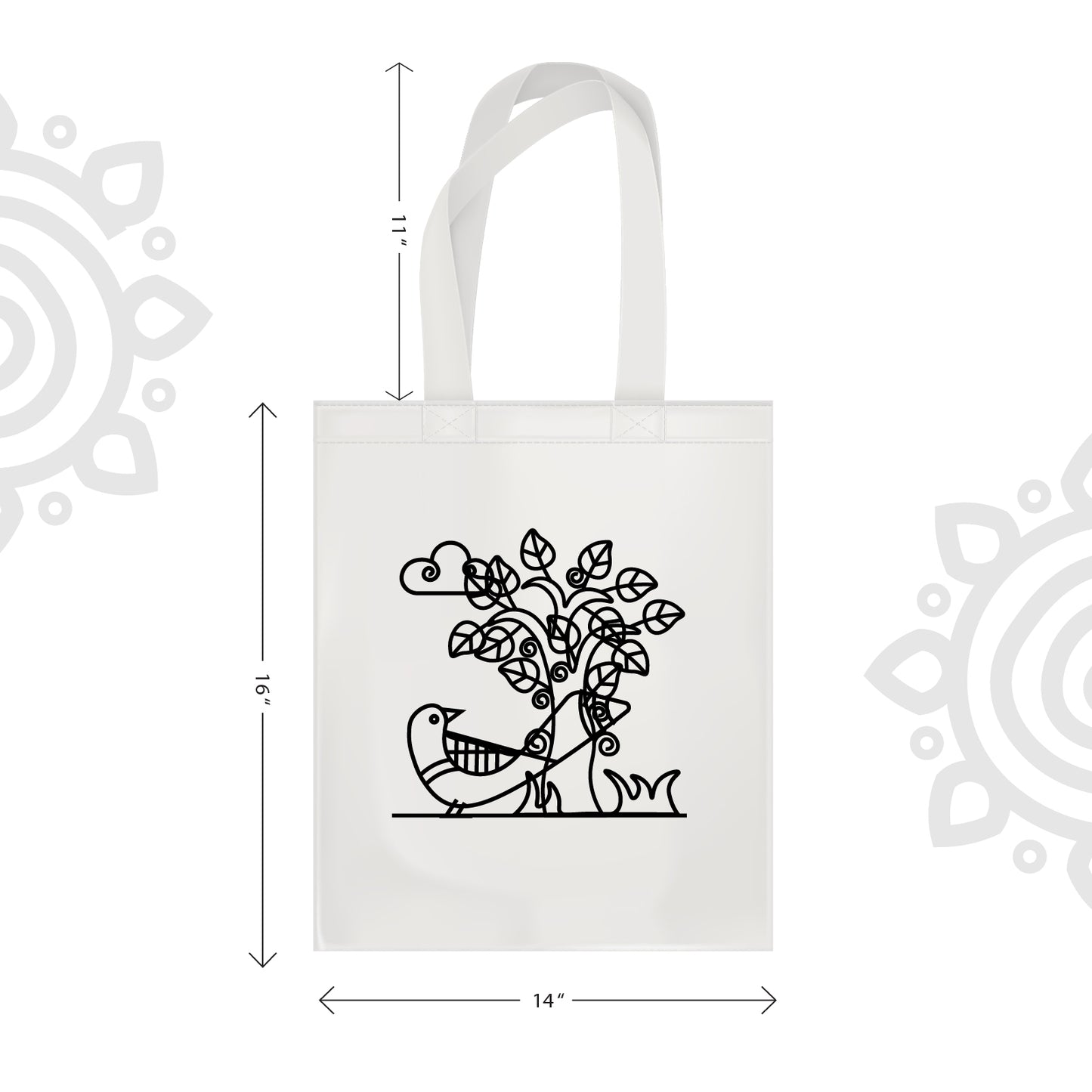 Cotton Canvas Tote Bag - 14"X16" - Style #8