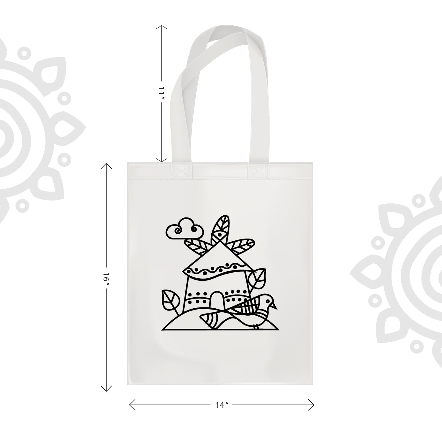 Cotton Canvas Tote Bag - 14"X16" - Style #9