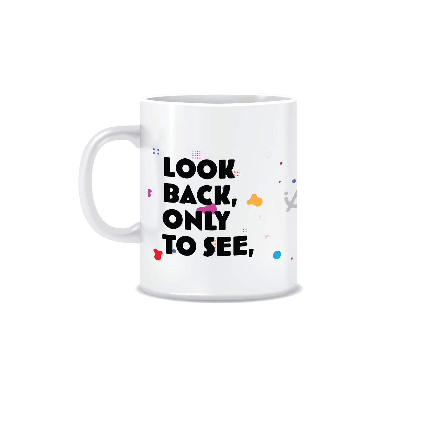 Combo Deal | Set of 3 | Look Back Only - Framed Art, Coffee Mug & Mens Printed 100% Cotton T-Shirt