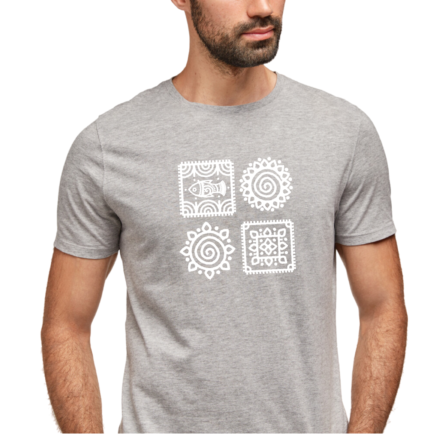 Alpona | Bengali Folk Art | Printed 100% Cotton Unisex T-Shirt - Style #9