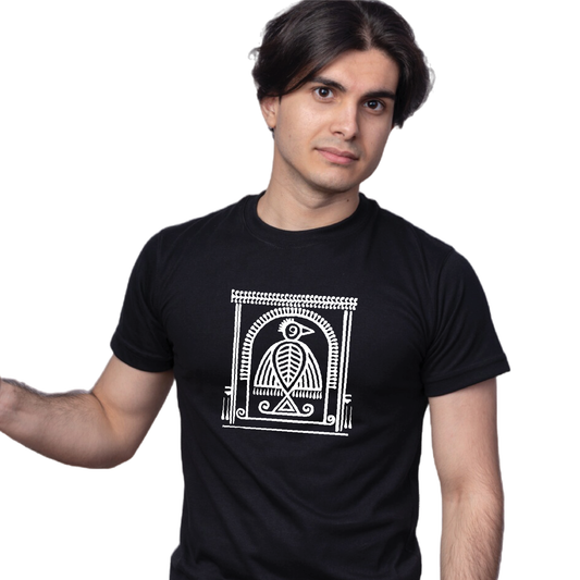 Shantiniketan - Style #4 - Printed 100% Cotton T-Shirt (Black)