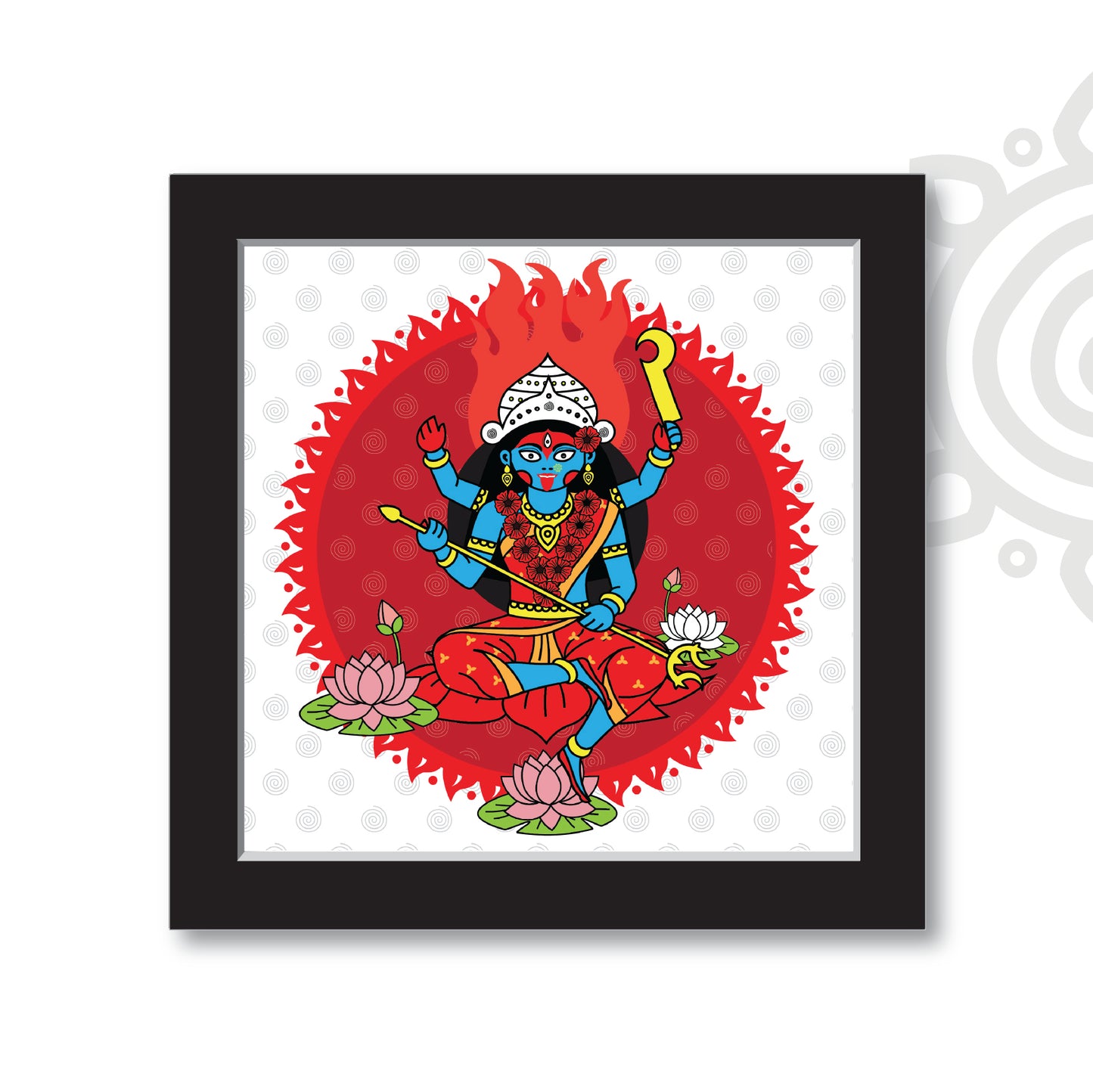Maha Kali | Style #1 | Divine Wall Art for Home and Office | 12 Inch X 12 Inch