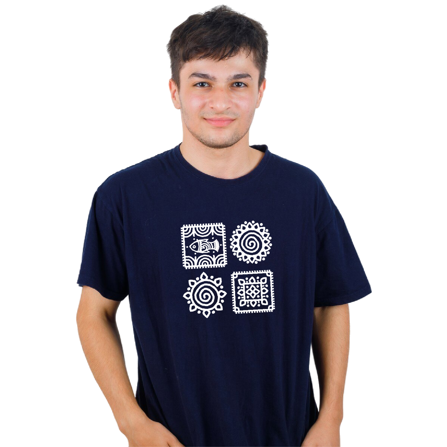 Alpona | Bengali Folk Art | Printed 100% Cotton Unisex T-Shirt - Style #9