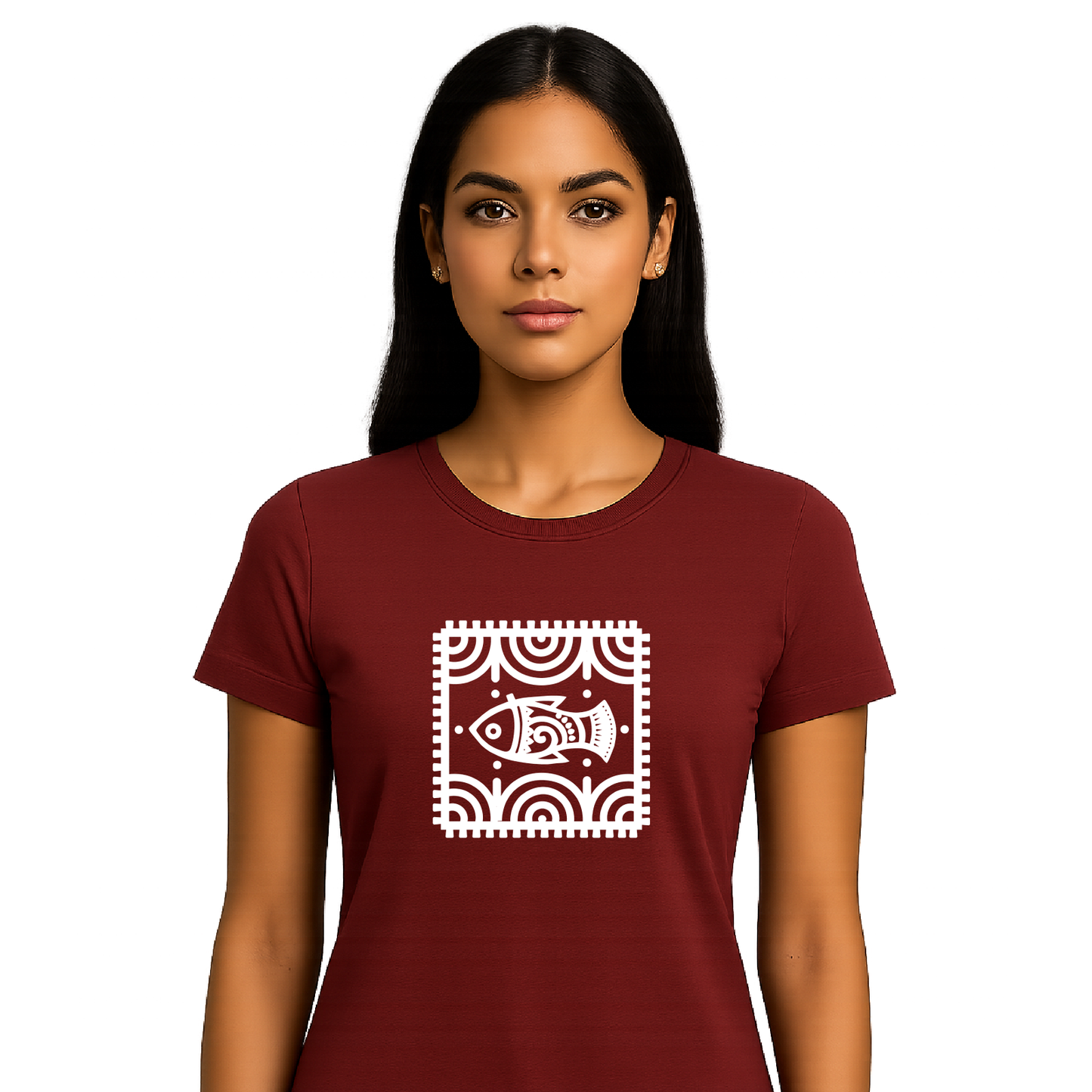 Alpona | Bengali Folk Art | Printed 100% Cotton Unisex T-Shirt - Style #2
