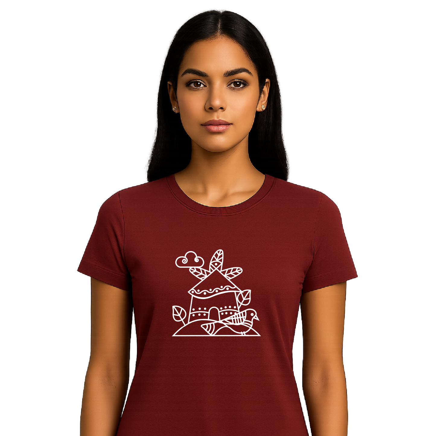 Alpona | Bengali Folk Art | Printed 100% Cotton Unisex T-Shirt - Style #5