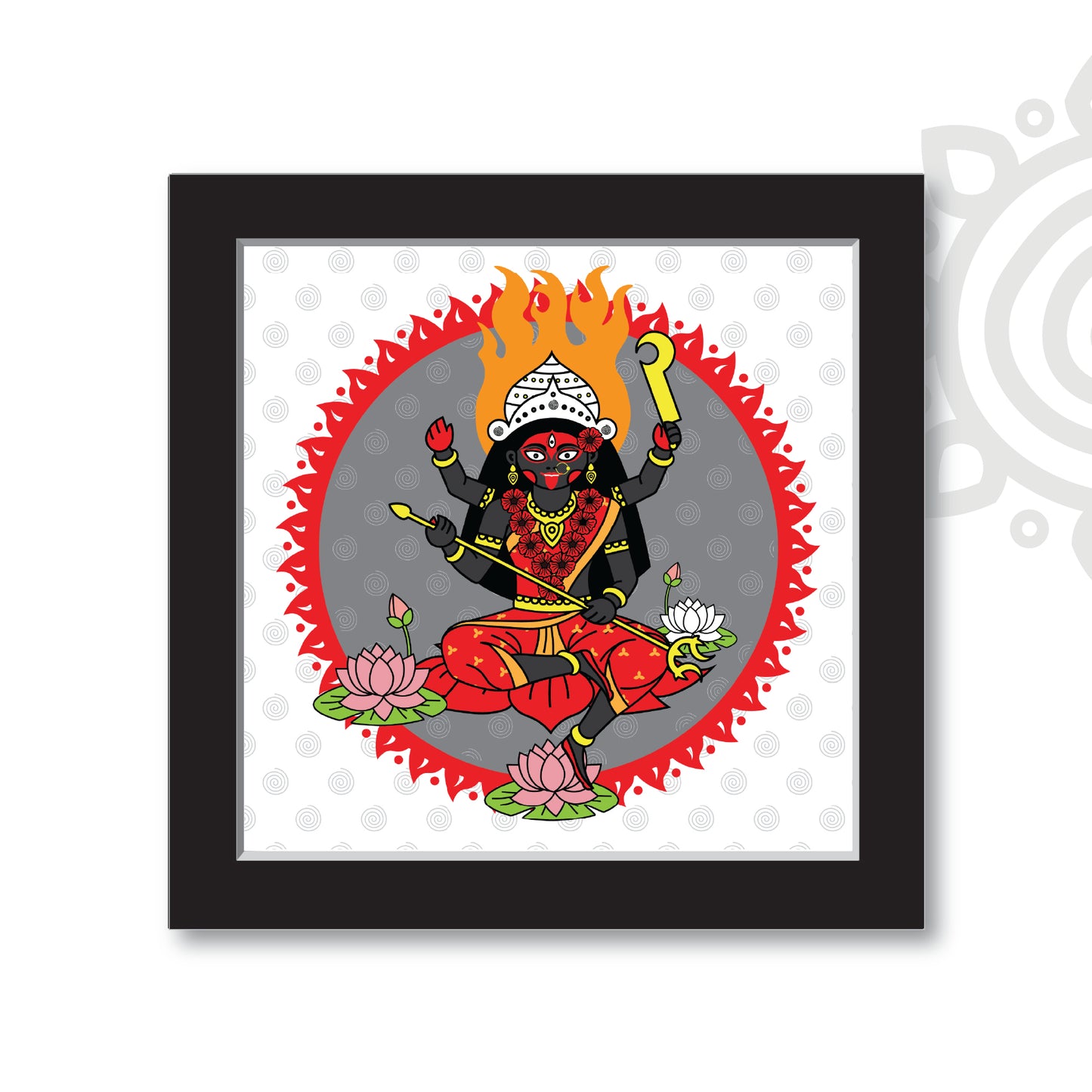 Maha Kali | Style #2 | Divine Wall Art for Home and Office | 12 Inch X 12 Inch