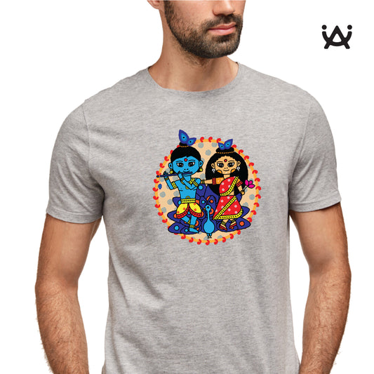 Unisex Printed 100% Cotton T-Shirt - Radhe Krishna
