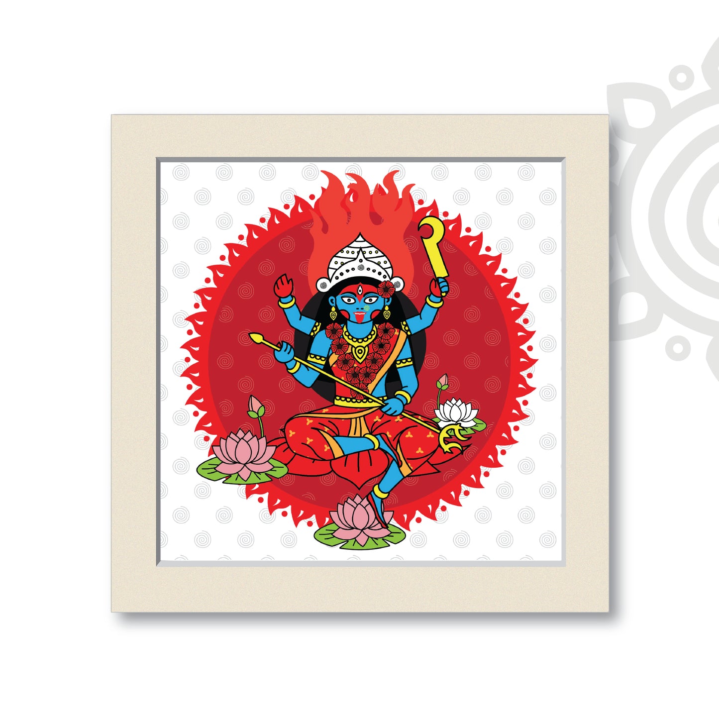 Maha Kali | Style #1 | Divine Wall Art for Home and Office | 12 Inch X 12 Inch