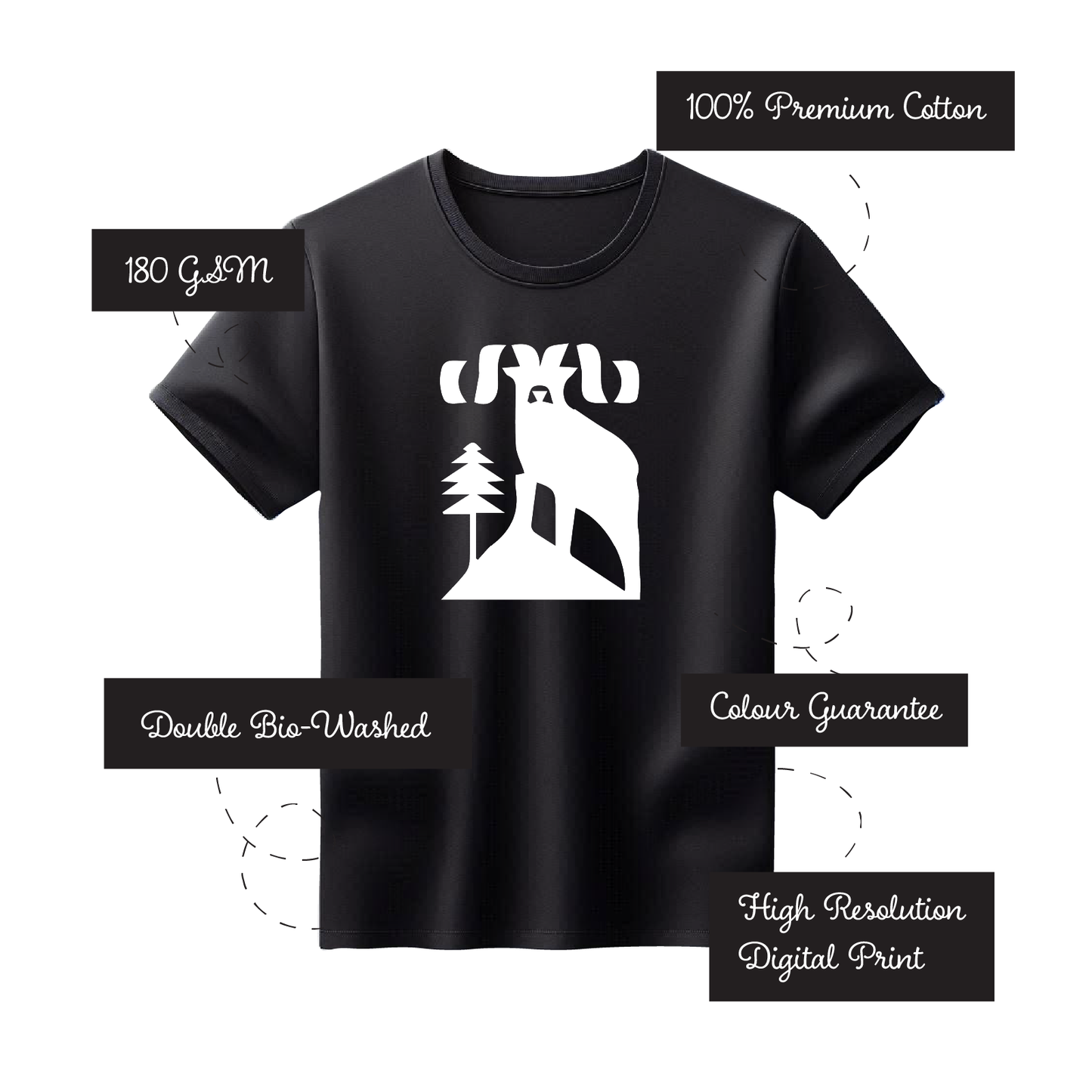 National Park - Style #2 - Mens Printed 100% Cotton T-Shirt (Black)