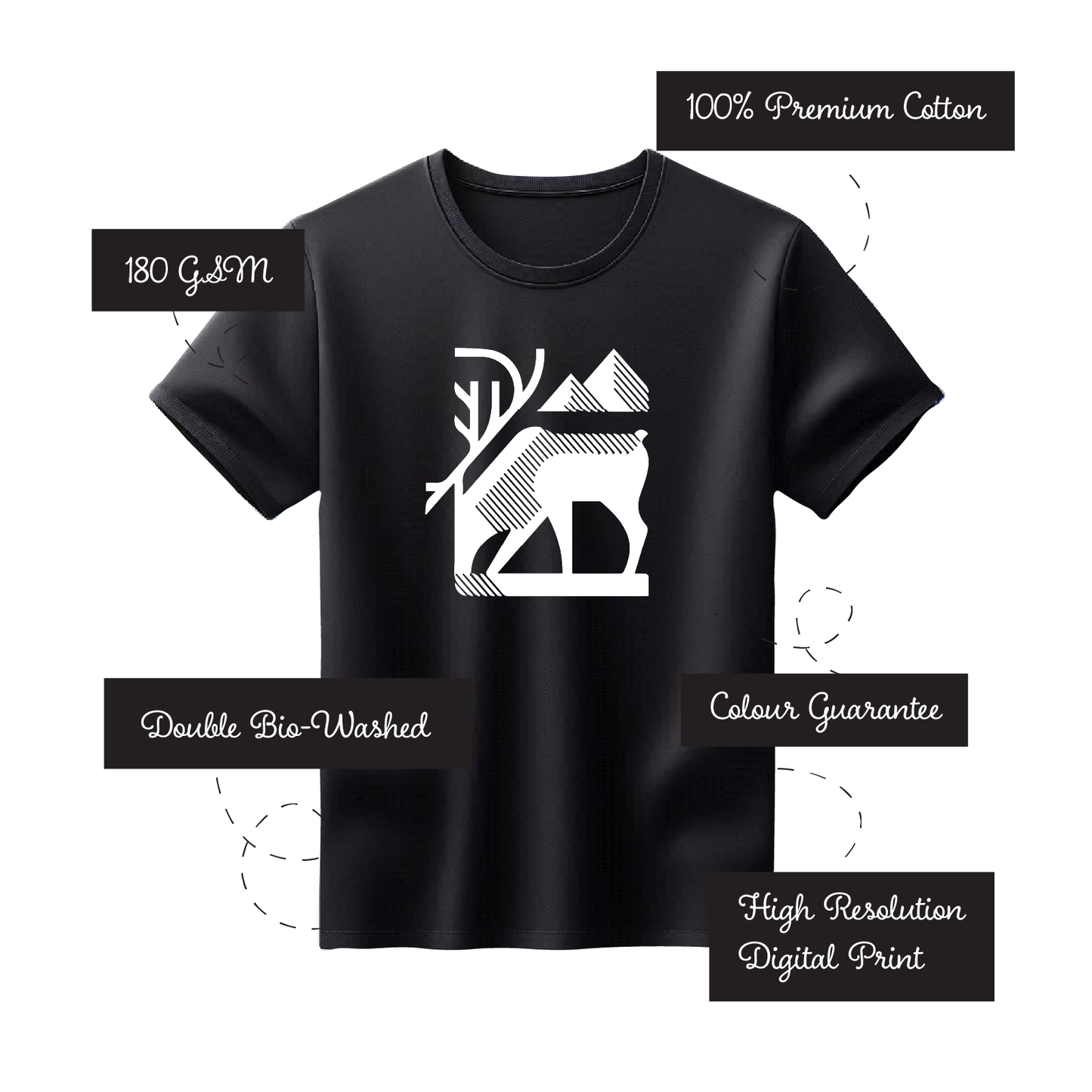 National Park - Style #4 - Printed 100% Cotton T-Shirt (Black)