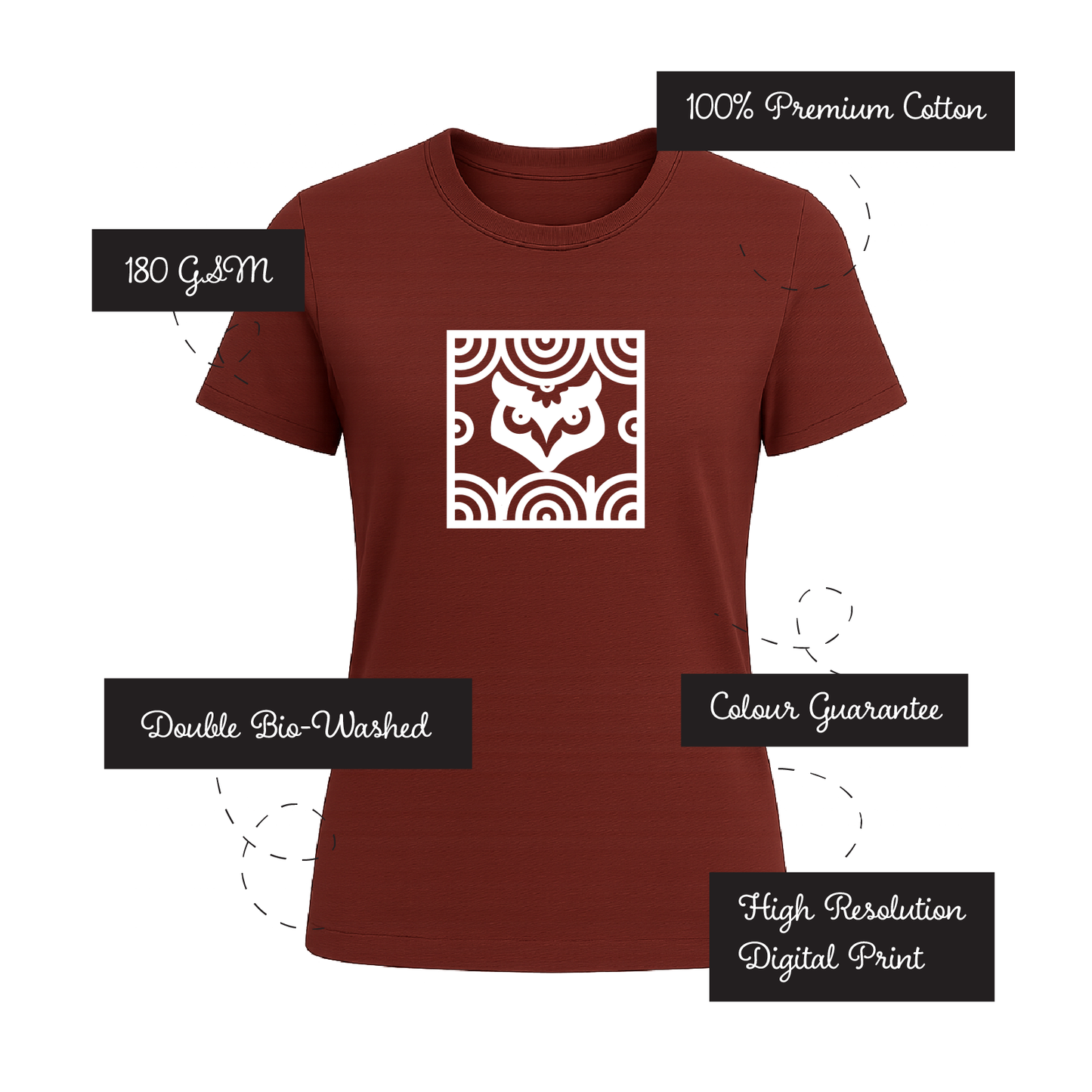 Alpona | Bengali Folk Art | Printed 100% Cotton Unisex T-Shirt - Style #4