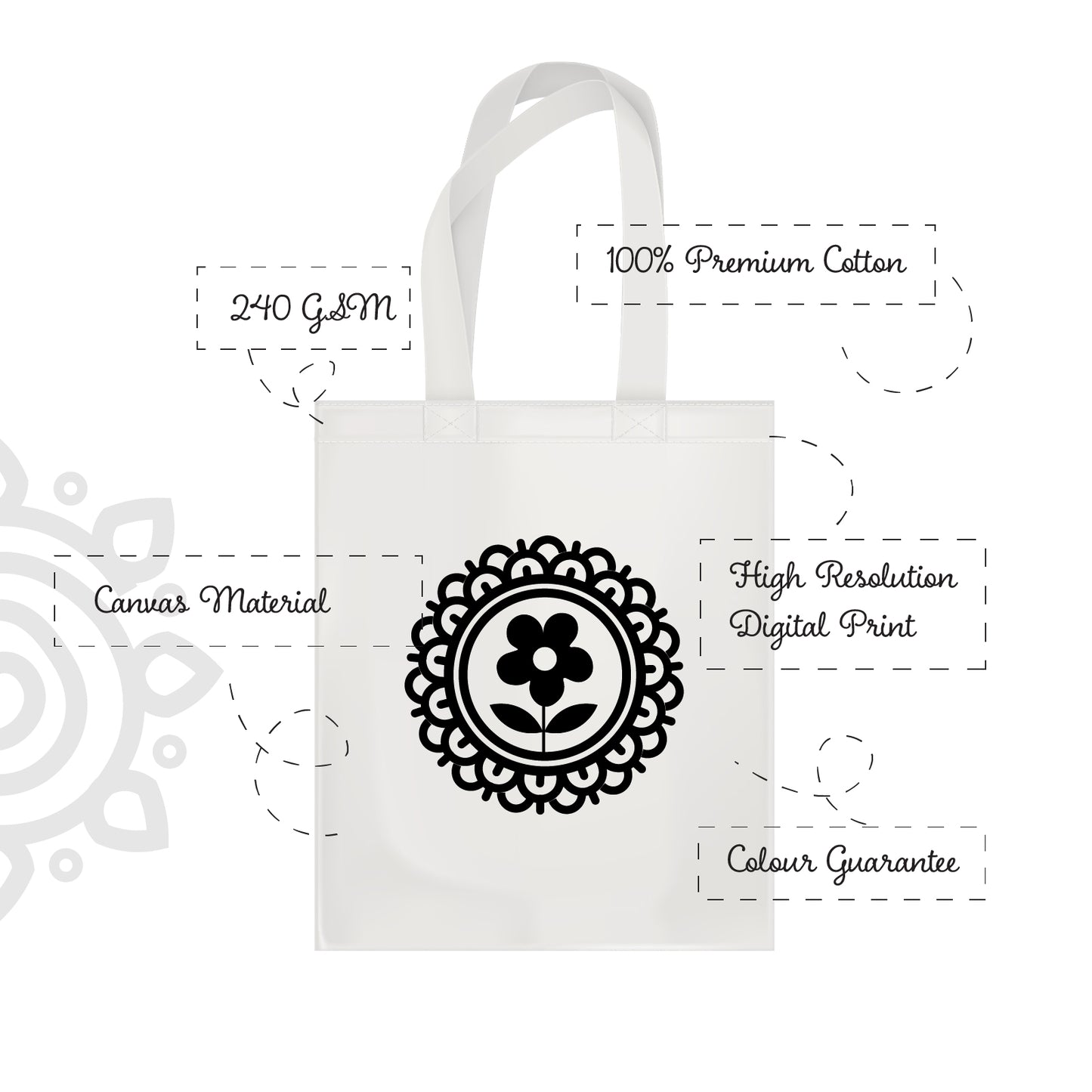 Cotton Canvas Tote Bag - 14"X16" - Style #7
