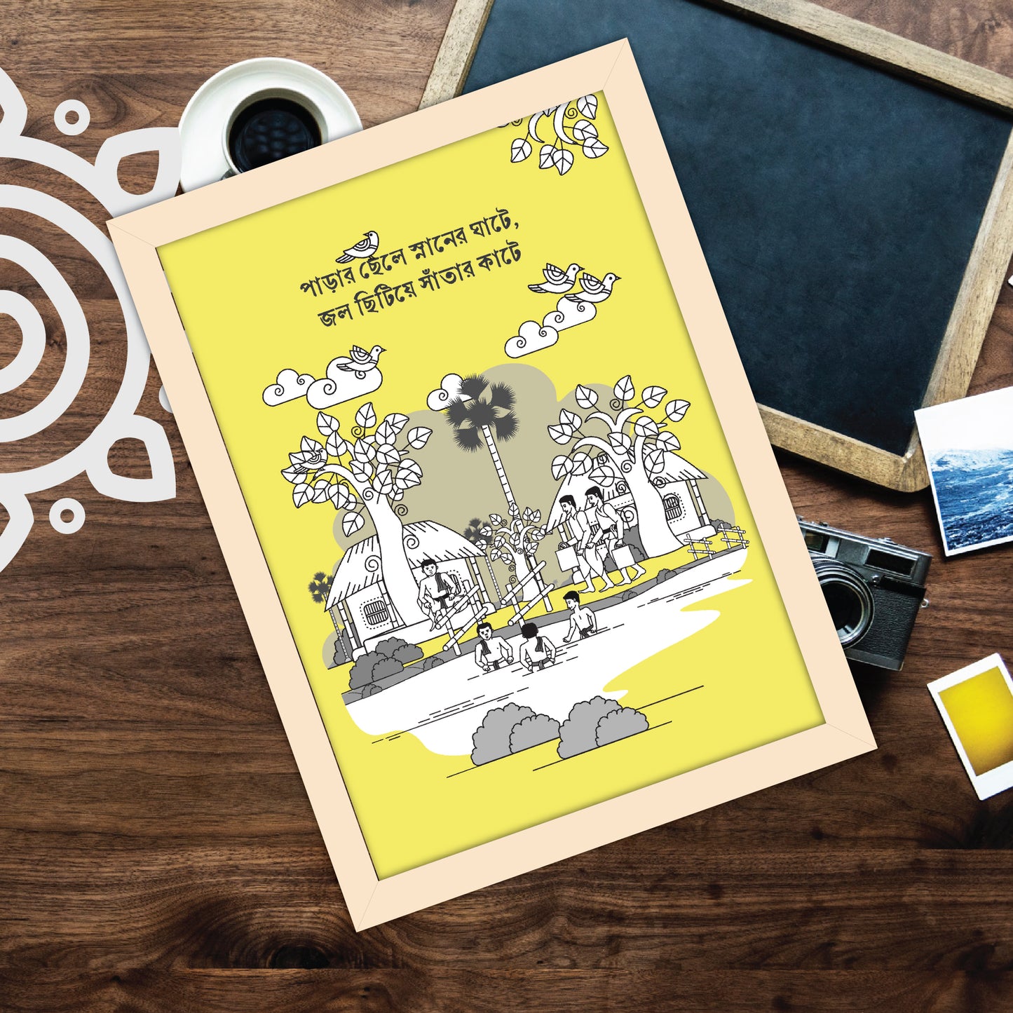 Pre-booking | Kumor Parar Gorur Gari | Style #6 | A3 Size | Essence of Bengal | Wall Art for Home and Office Decoration