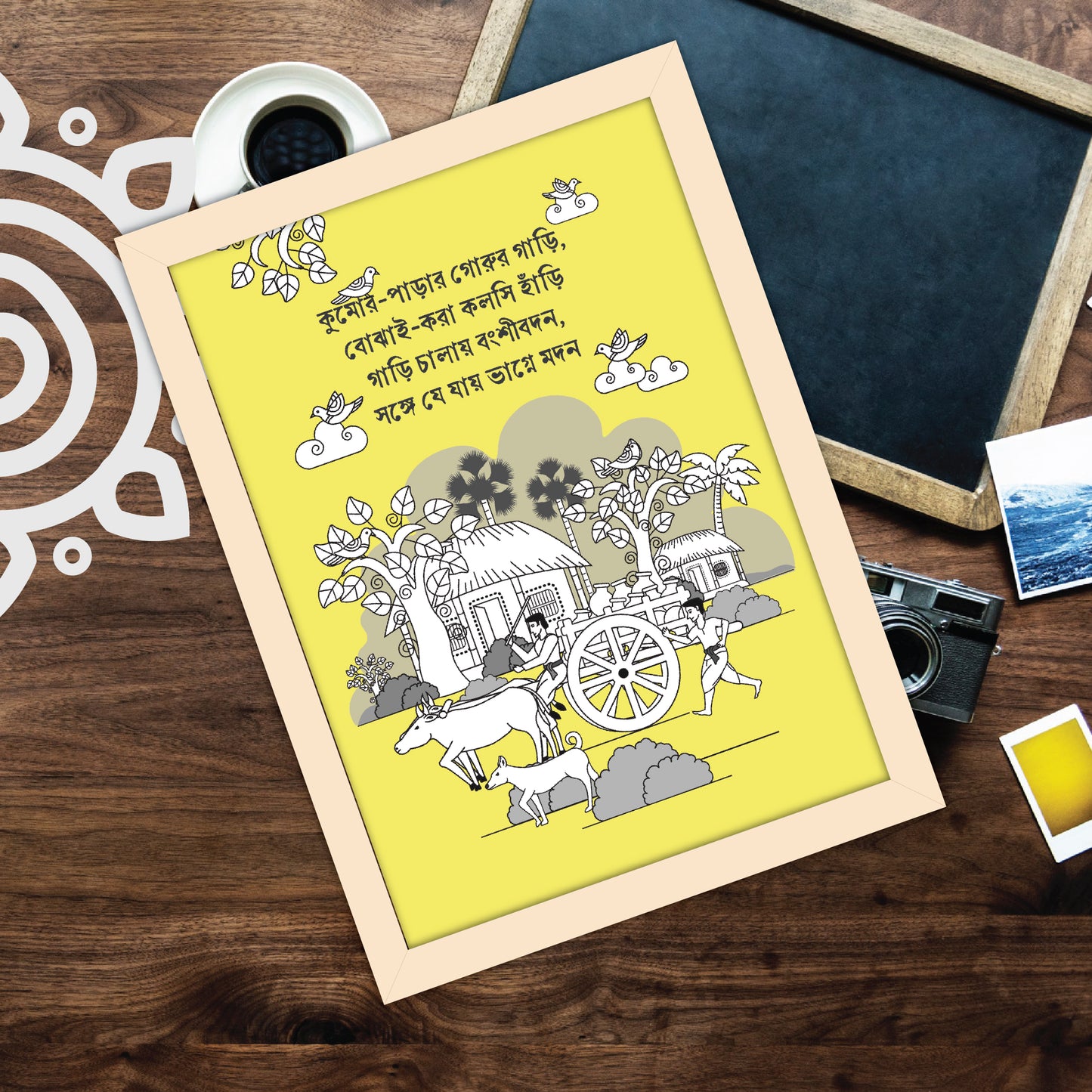 Pre-booking | Kumor Parar Gorur Gari | Style #1 | A3 Size | Essence of Bengal | Wall Art for Home and Office Decoration