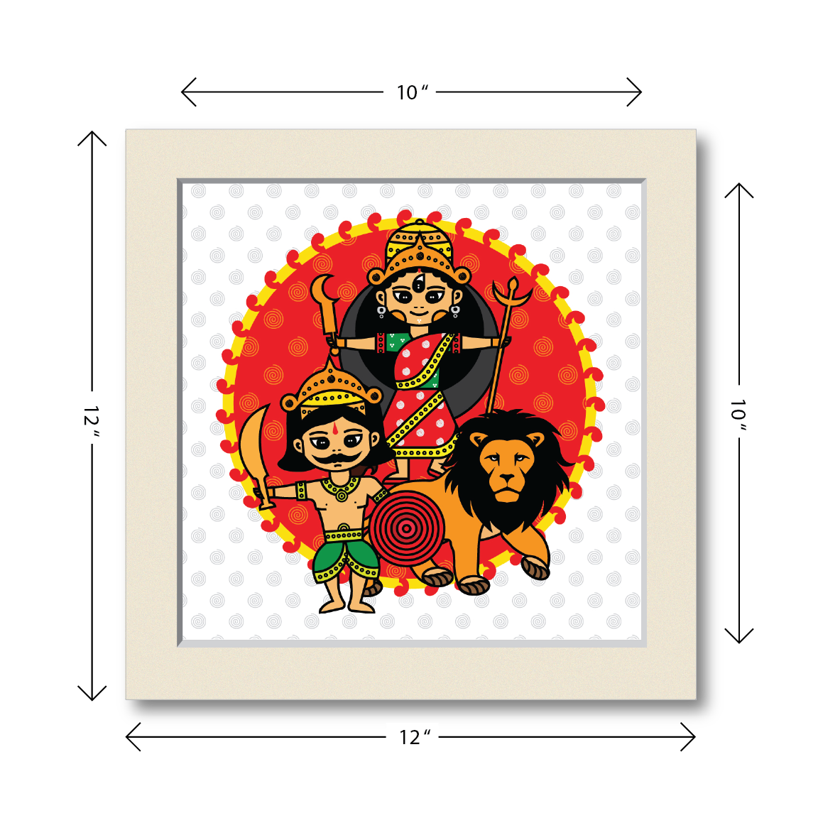 Combo Deal | Set of 3 | Durga - Framed Art, Coffee Mug & Printed 100% Cotton T-Shirt