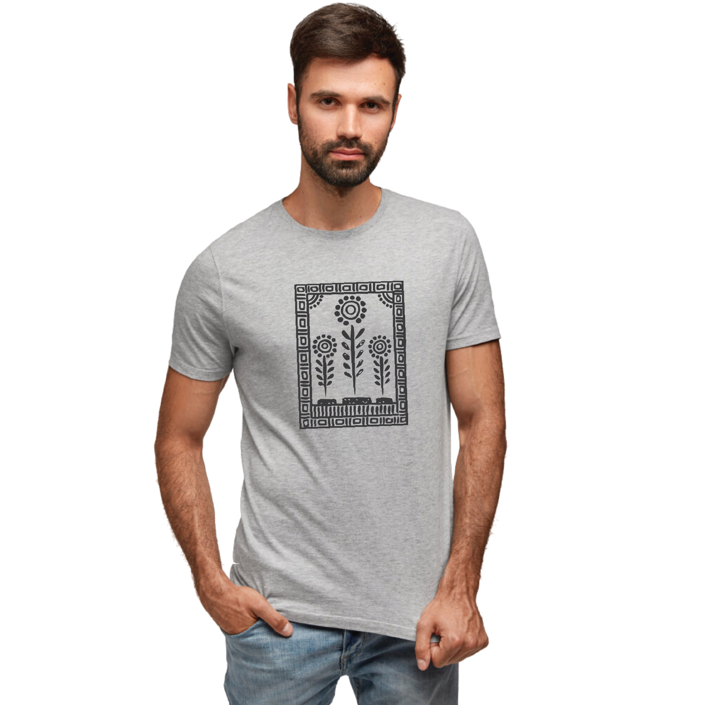 Shantiniketan - Style #5 - Mens Printed 100% Cotton T-Shirt