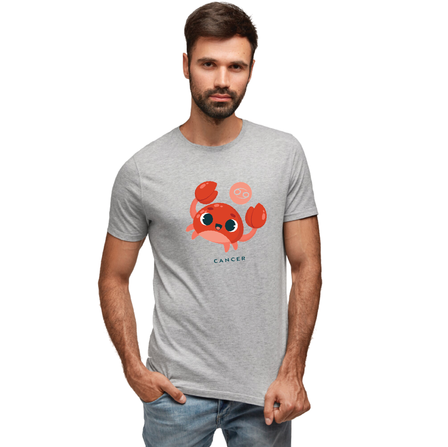 Zodiac Sign - Cancer - Printed 100% Cotton T-Shirt - Unisex