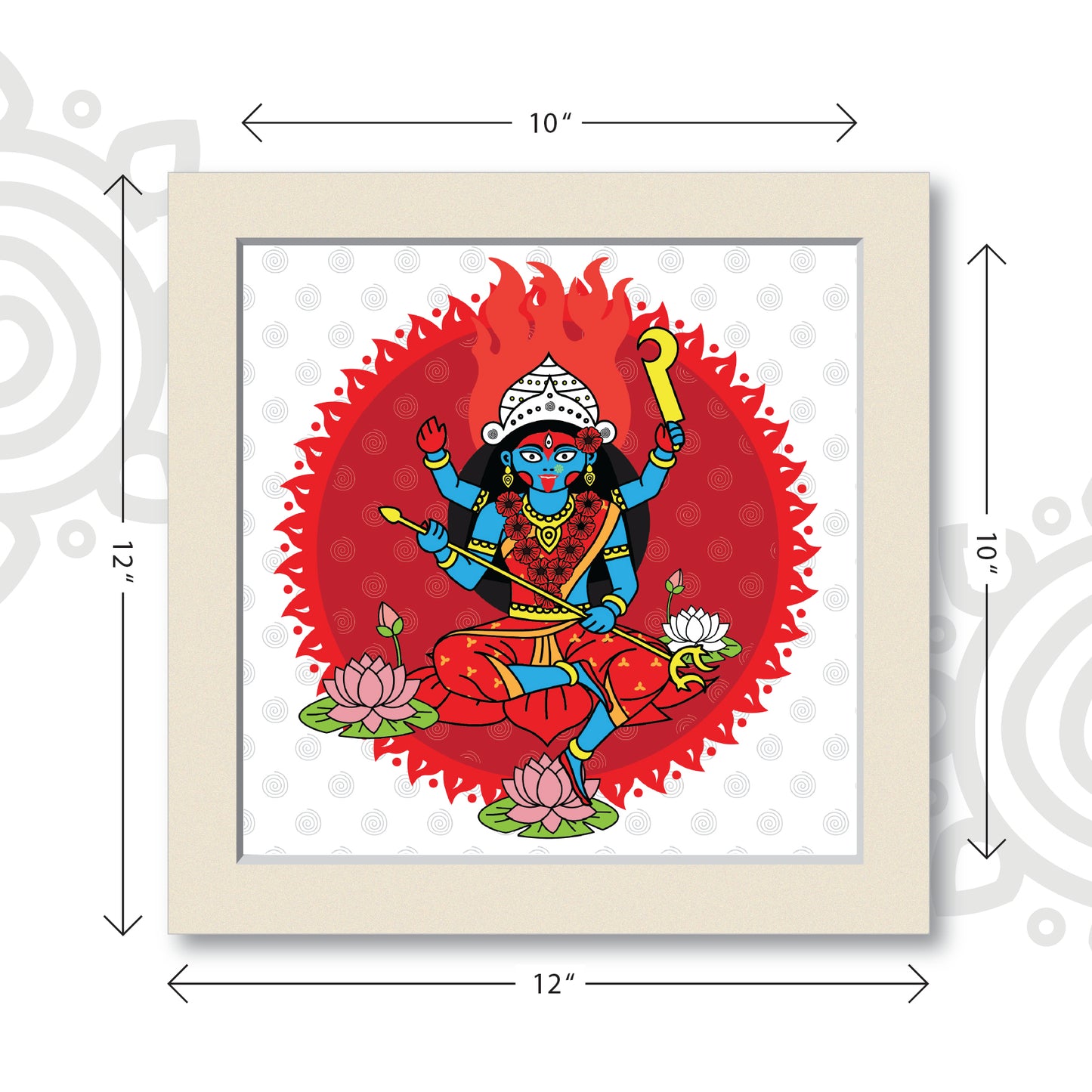 Maha Kali | Style #1 | Divine Wall Art for Home and Office | 12 Inch X 12 Inch