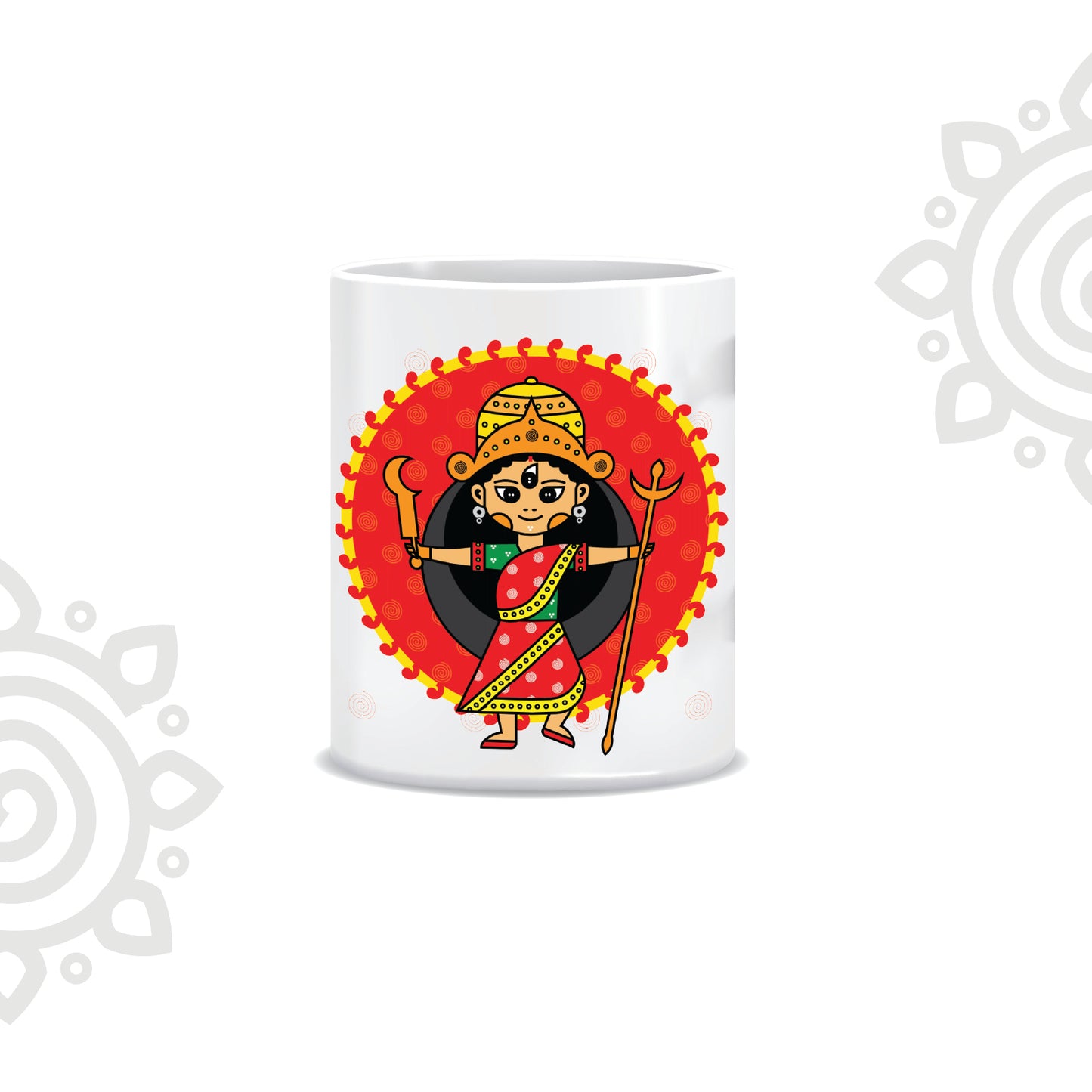 Goddess Durga - 2 | Maa Durga | White Ceramic Coffee Mug | Printed | Motivational | 325 ML | Pack of 1