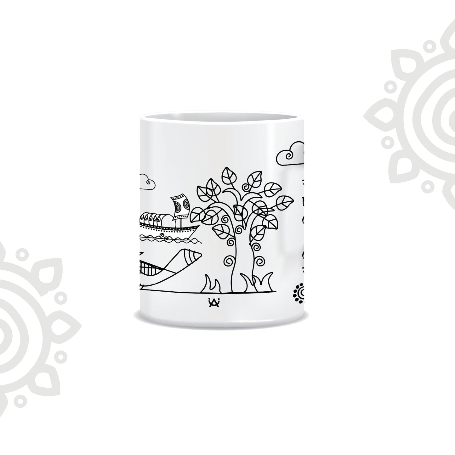 Shonar Tori | White Ceramic Coffee Mug | Style #2