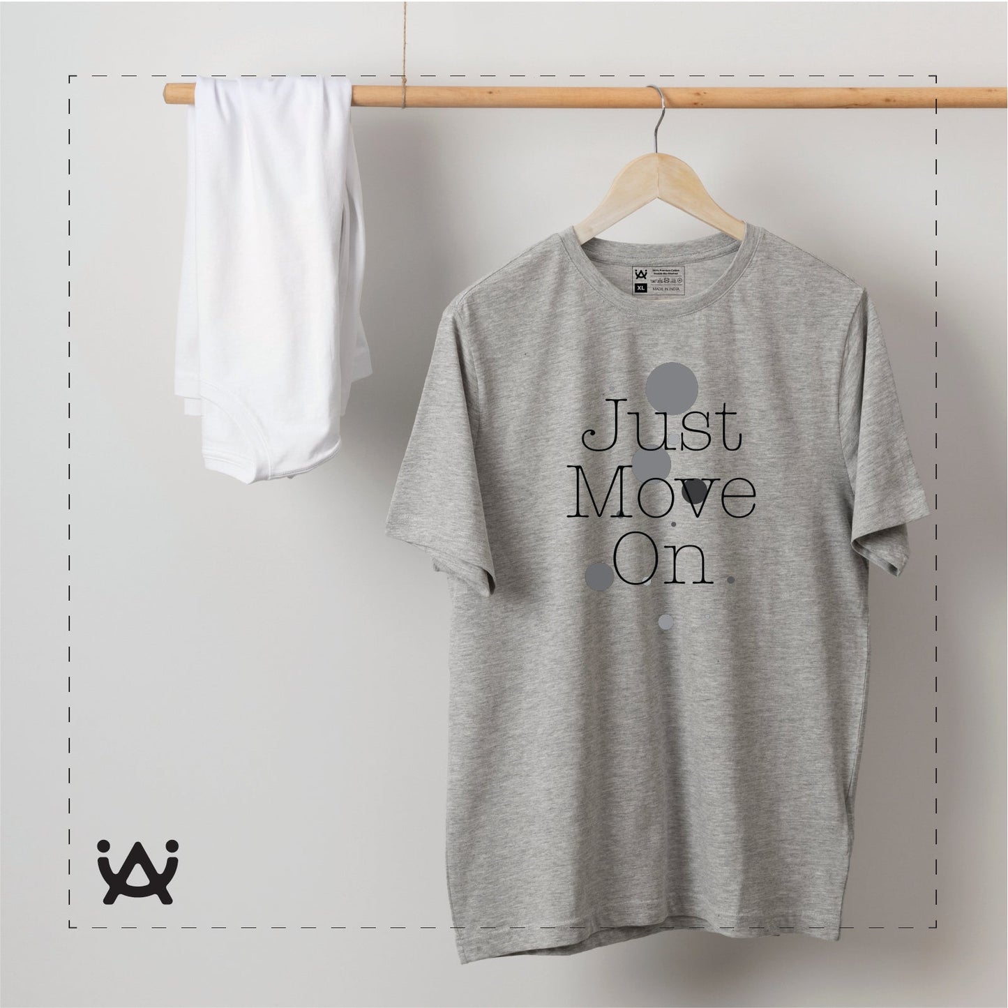 Combo Deal | Set of 3 | Just Move On - Framed Art, Coffee Mug & Mens Printed 100% Cotton T-Shirt
