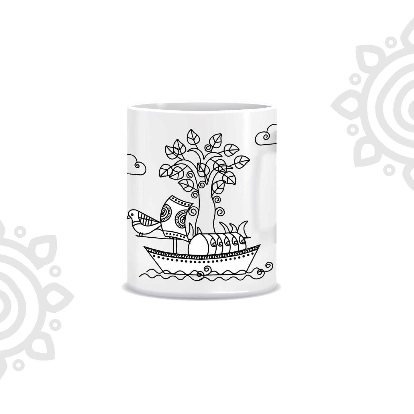 Shonar Tori | White Ceramic Coffee Mug | Style #4