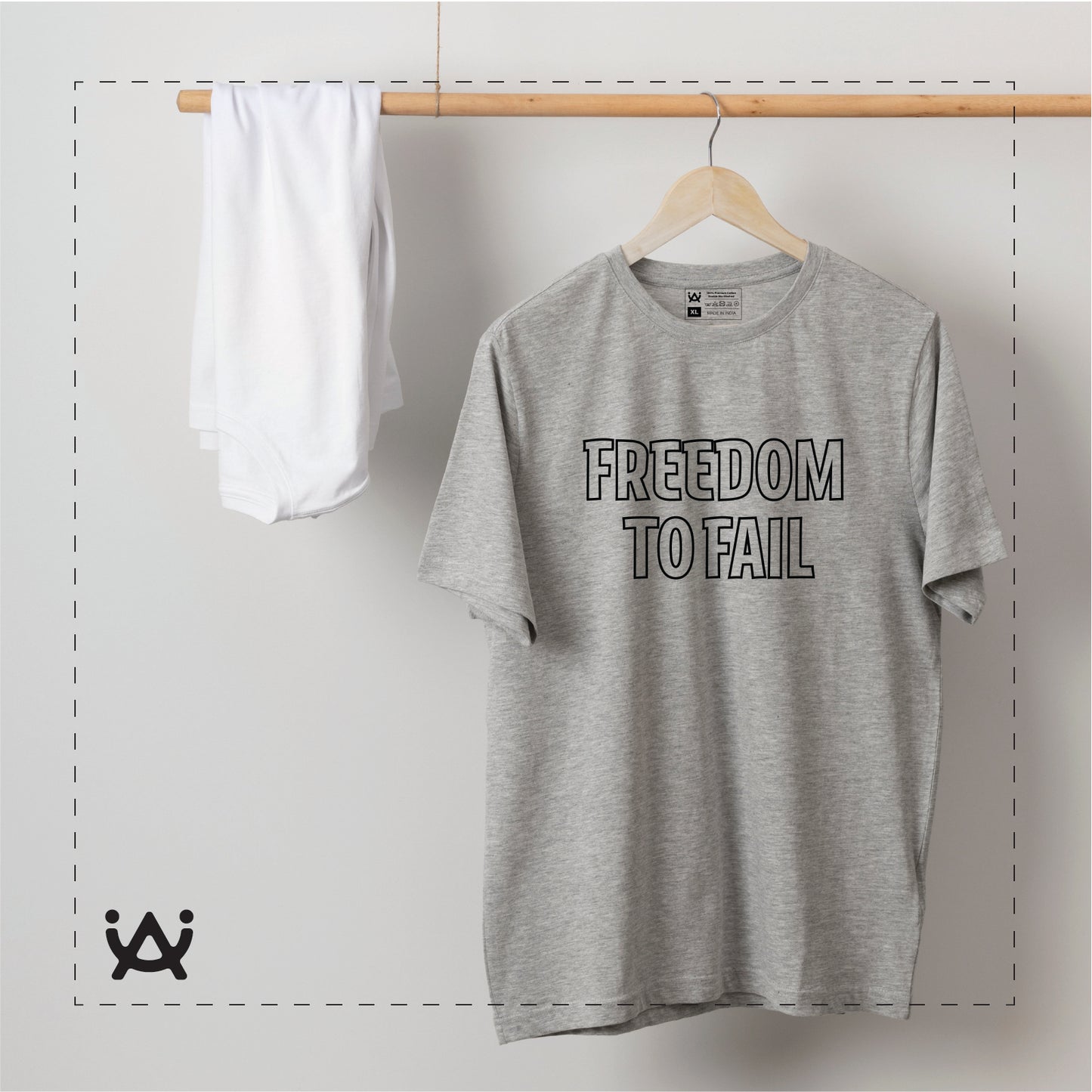 Mens Printed 100% Cotton T-Shirt - Freedom To Fail