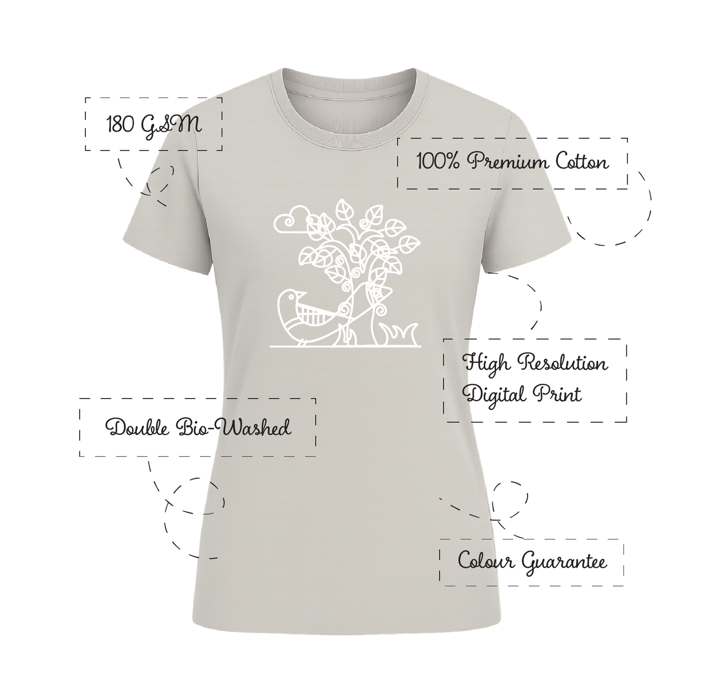 Alpona | Bengali Folk Art | Printed 100% Cotton Unisex T-Shirt - Style #10