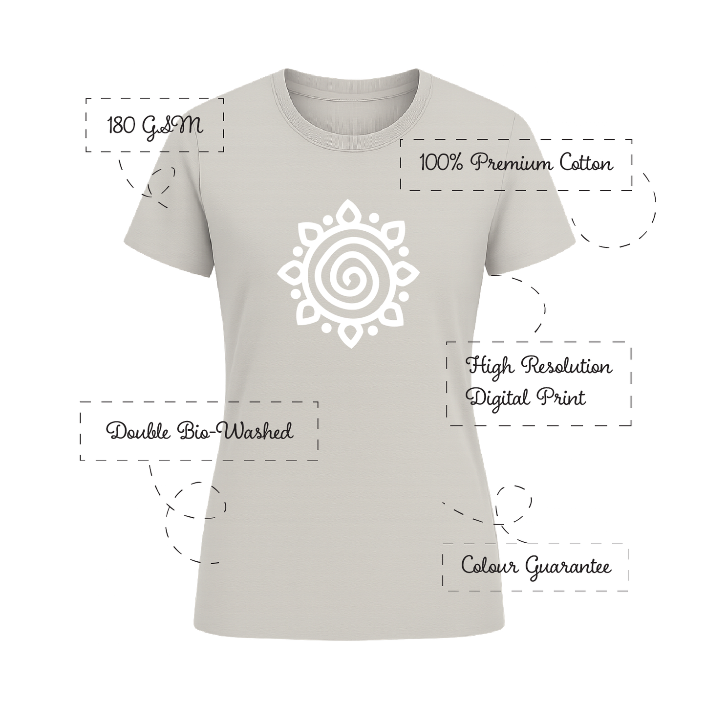 Alpona | Bengali Folk Art | Printed 100% Cotton Unisex T-Shirt - Style #8