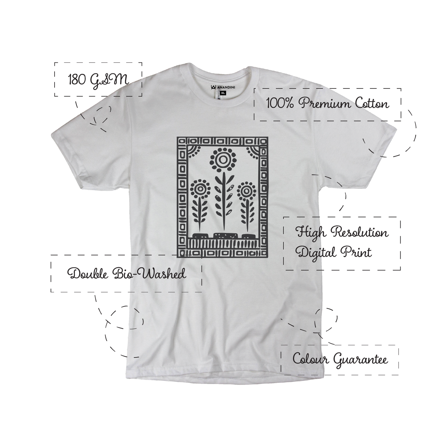 Shantiniketan - Style #5 - Mens Printed 100% Cotton T-Shirt