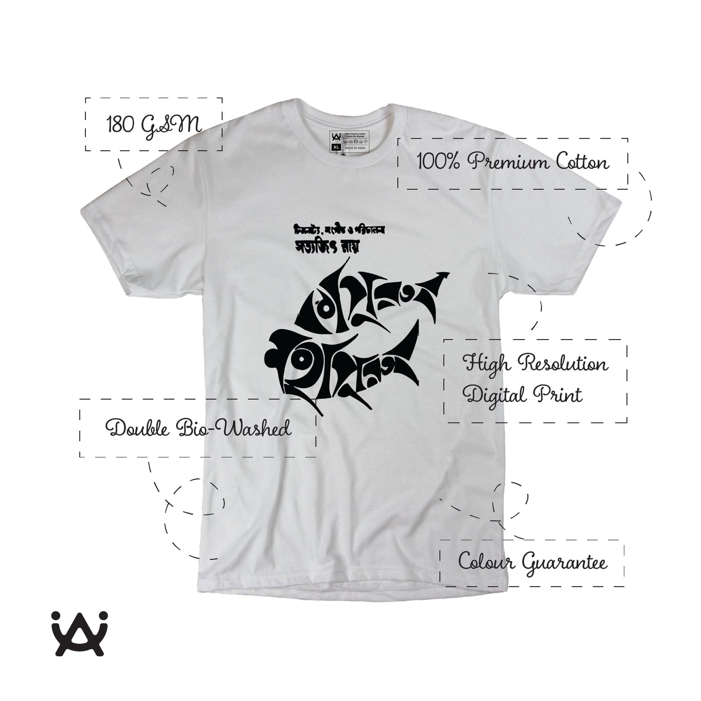 Printed 100% Cotton T-Shirt - Bengali Themed - Kapurush Mahapurush