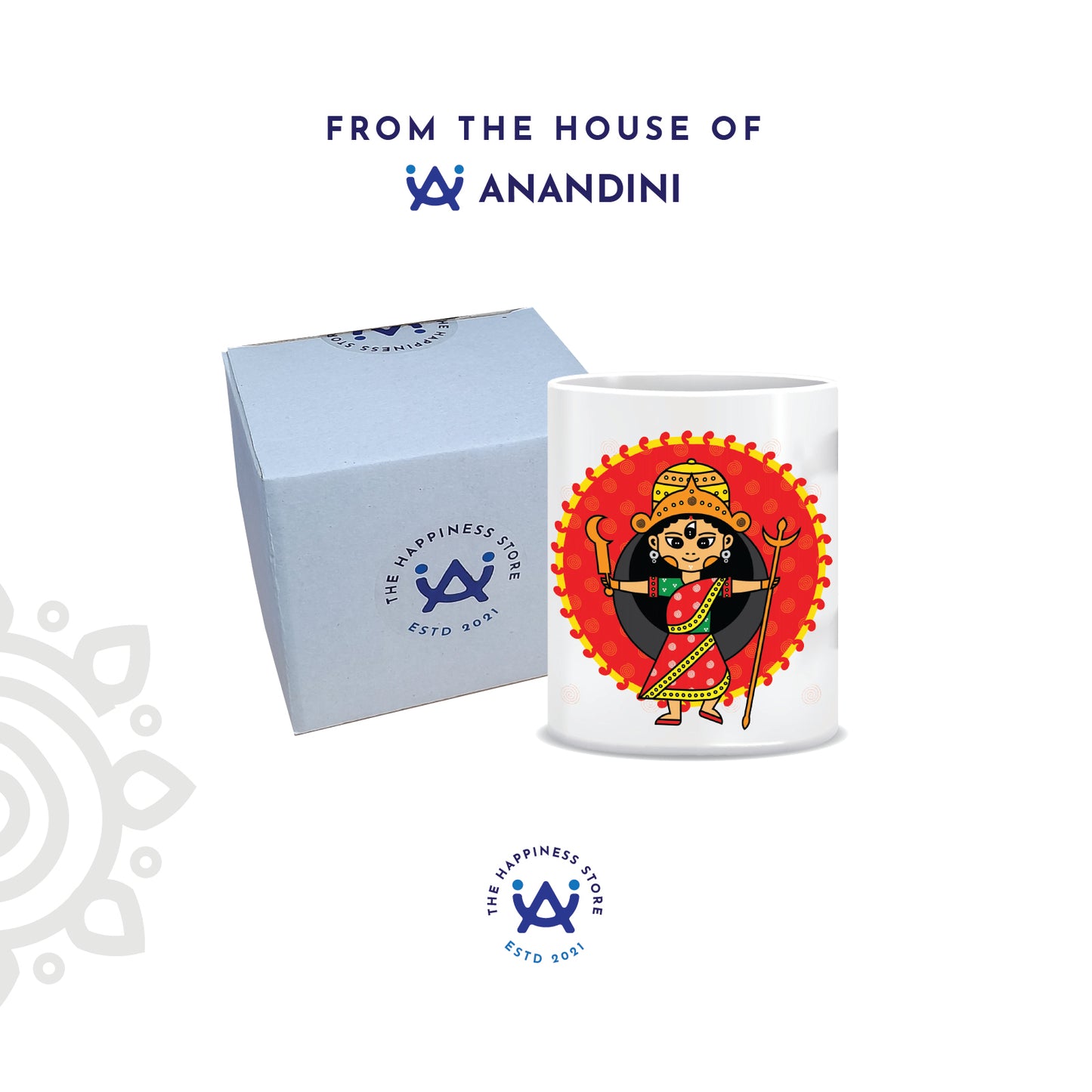 Combo Deal | Maa Durga | Set of 3 - Framed Art with stand, Printed Coffee Mug & Designer SS Bottle