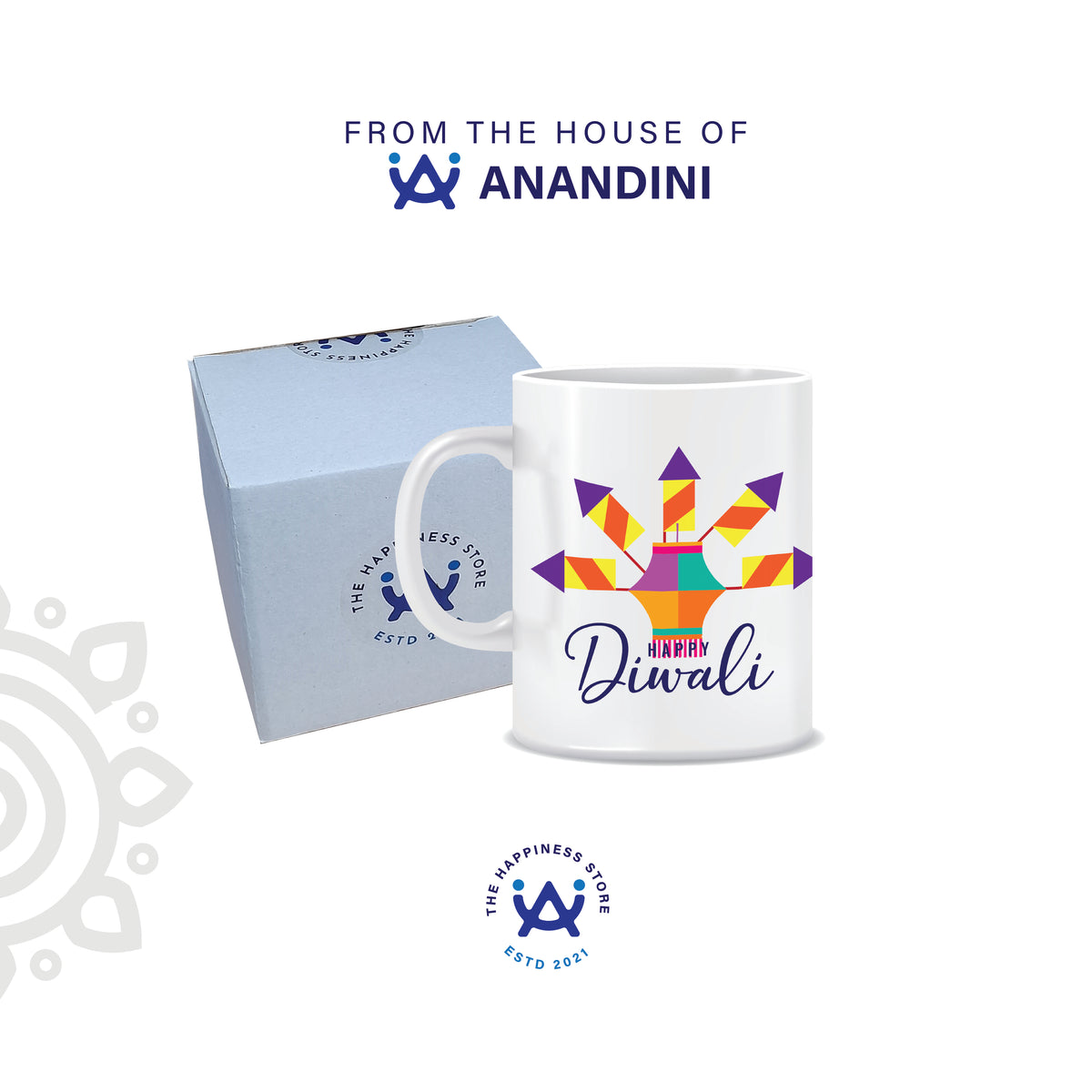 Deepawali Collection | Colorful Ceramic Coffee Mug | Style #16