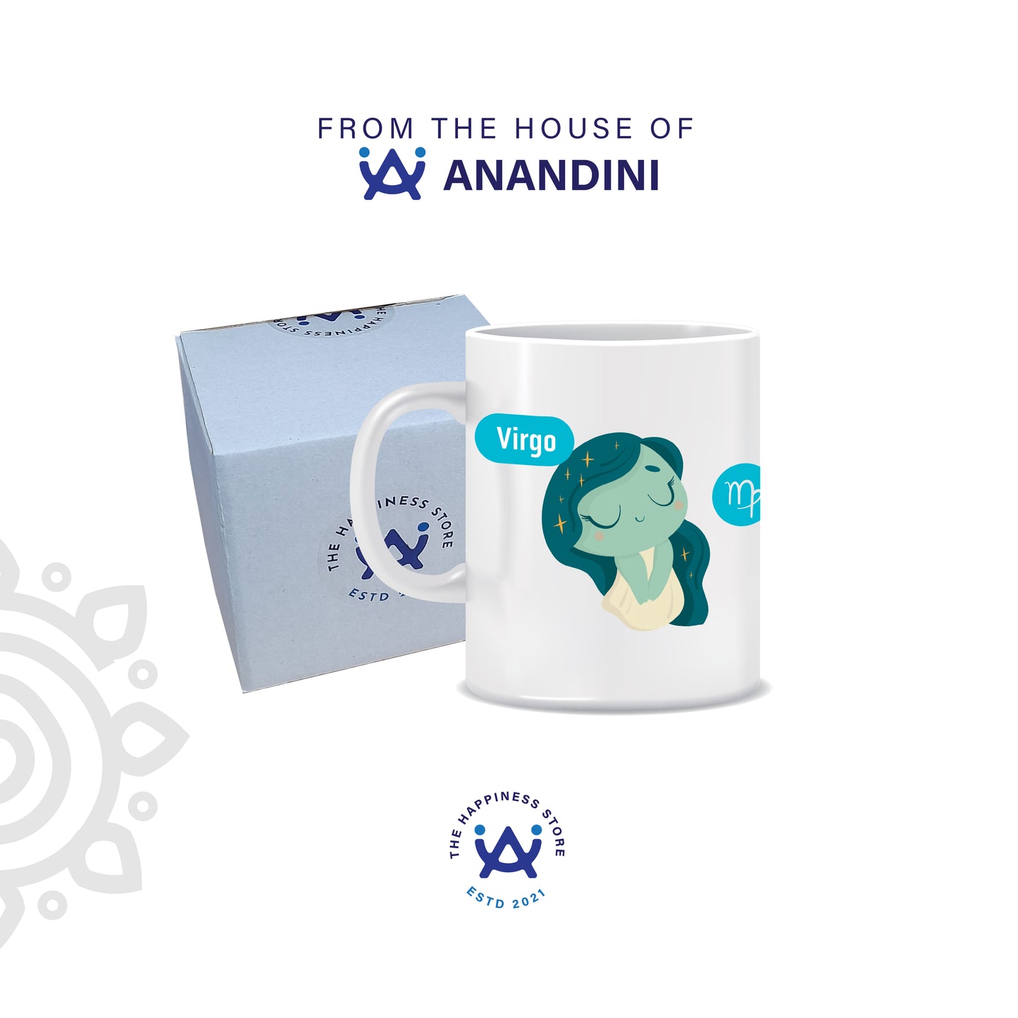 White Ceramic Coffee Mug | Zodiac Sign | Virgo | 325 ML | Pack of 1