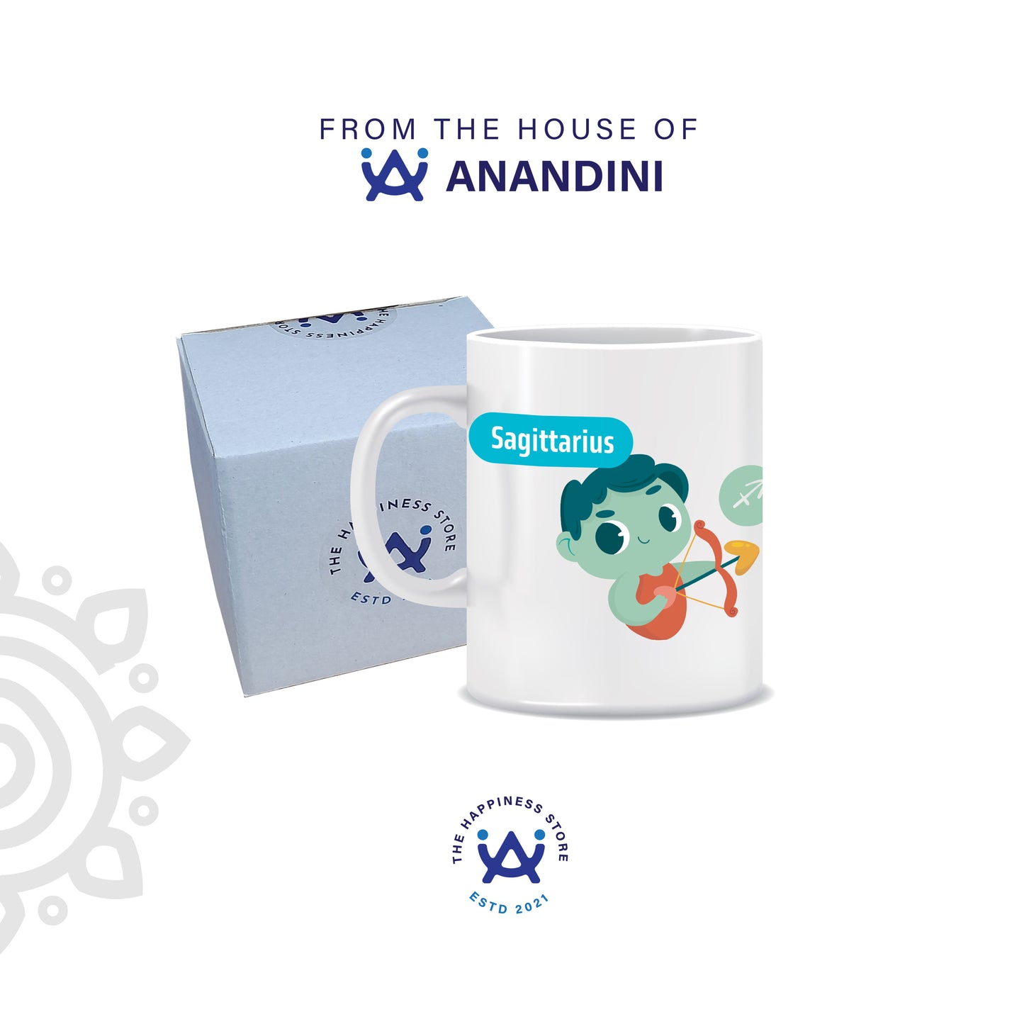 White Ceramic Coffee Mug | Zodiac Sign | Sagittarius | 325 ML | Pack of 1