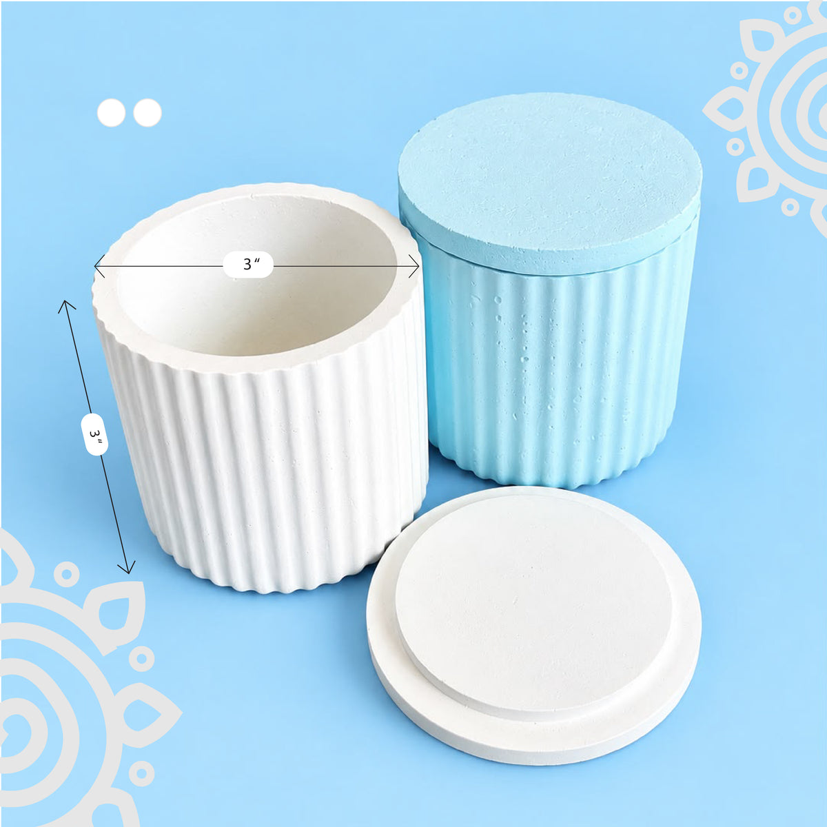 Candle Jar with Lid | Storage container | Set of 2 | Style #1