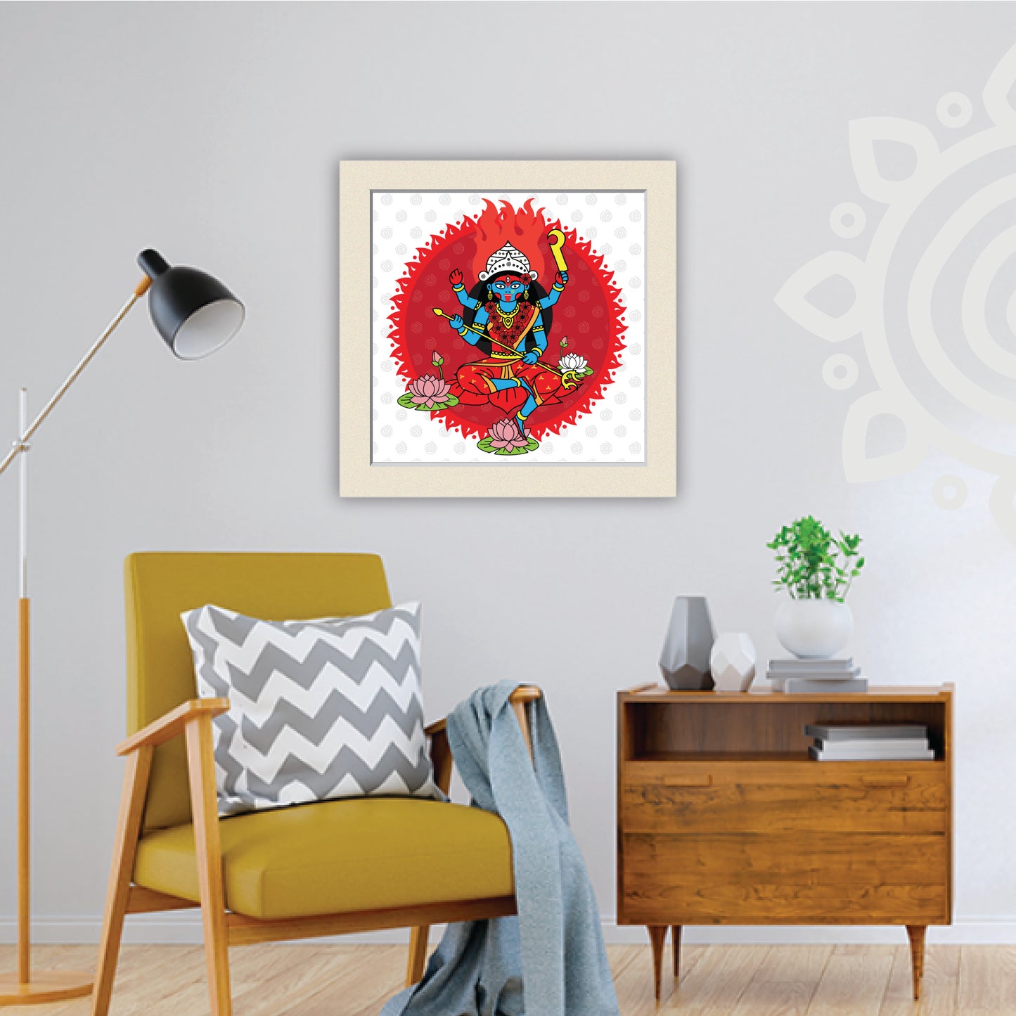 Maha Kali | Style #1 | Divine Wall Art for Home and Office | 12 Inch X 12 Inch