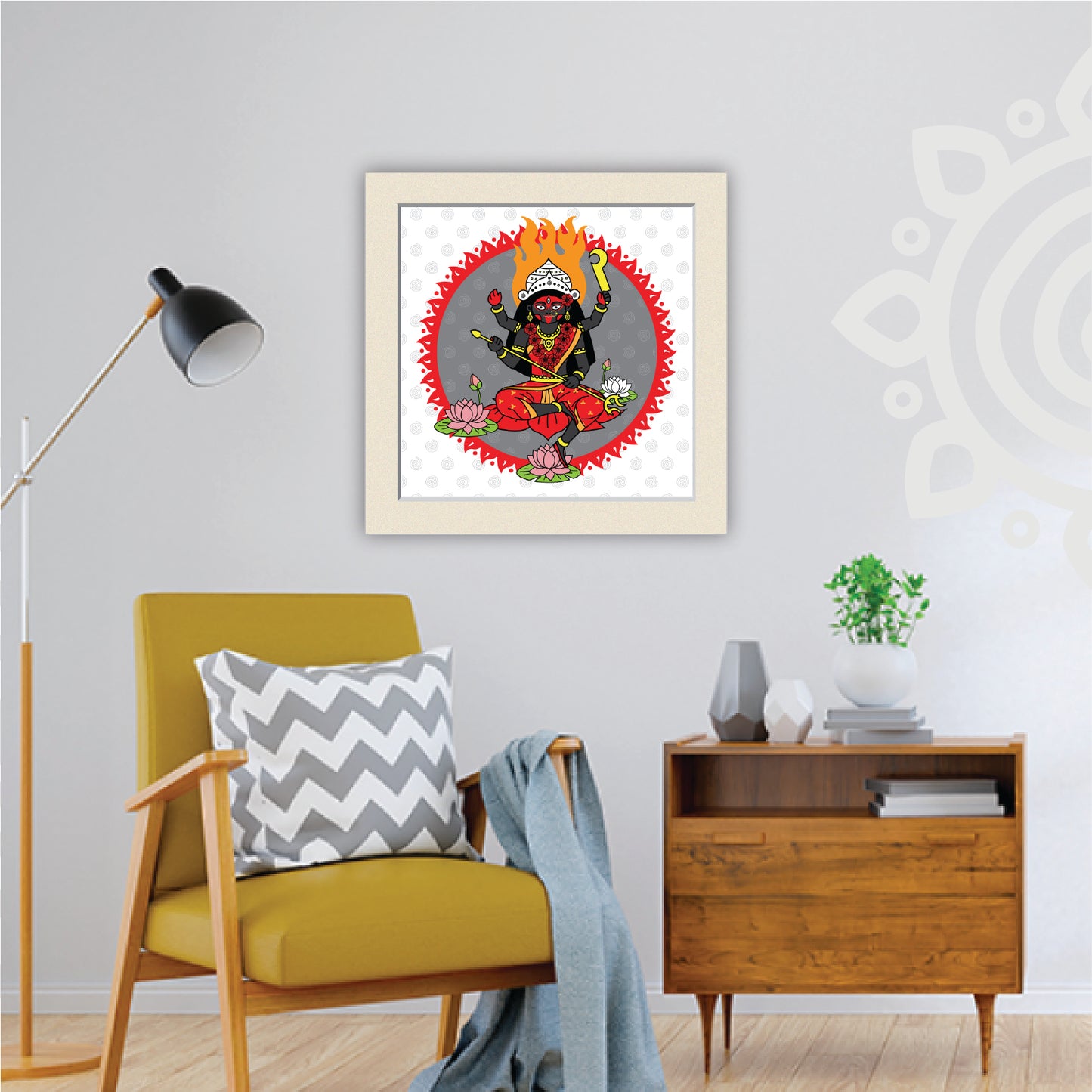 Maha Kali | Style #2 | Divine Wall Art for Home and Office | 12 Inch X 12 Inch