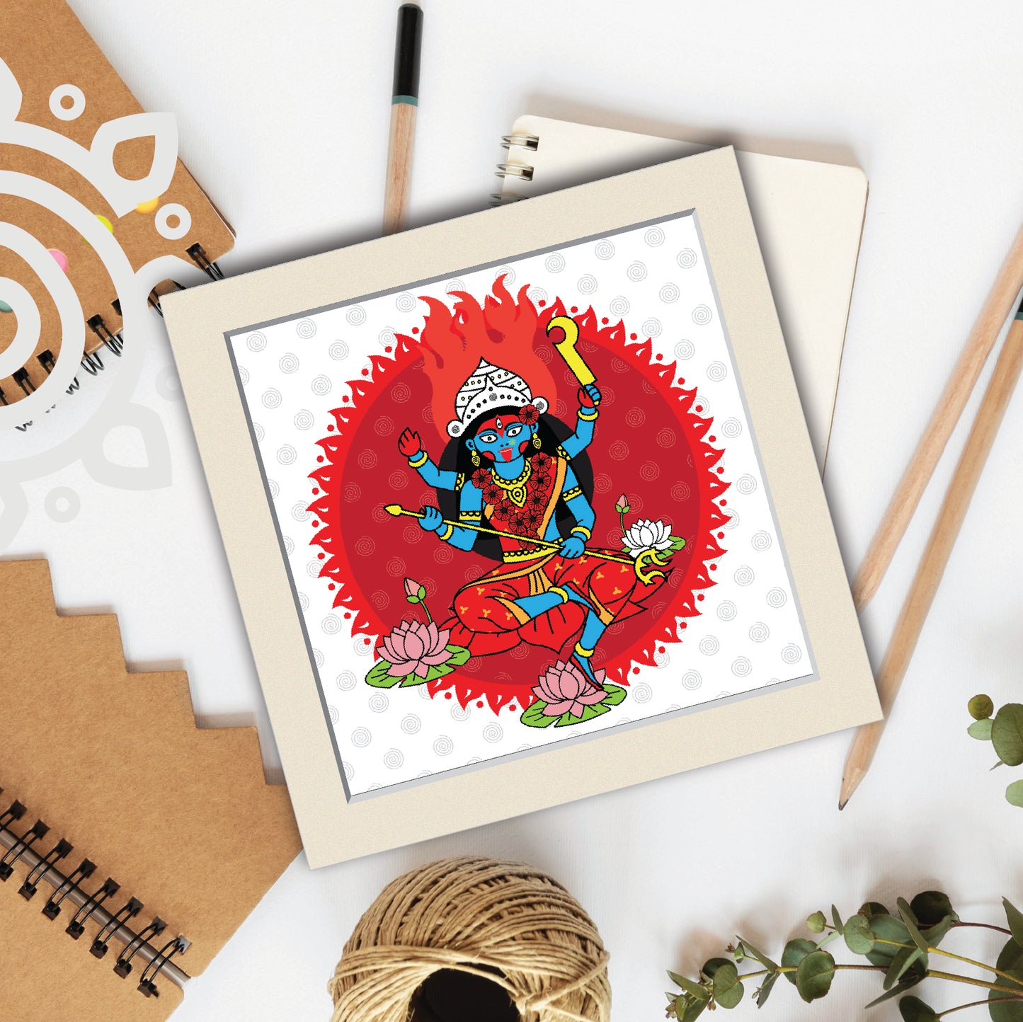 Maha Kali | Style #1 | Divine Wall Art for Home and Office | 12 Inch X 12 Inch
