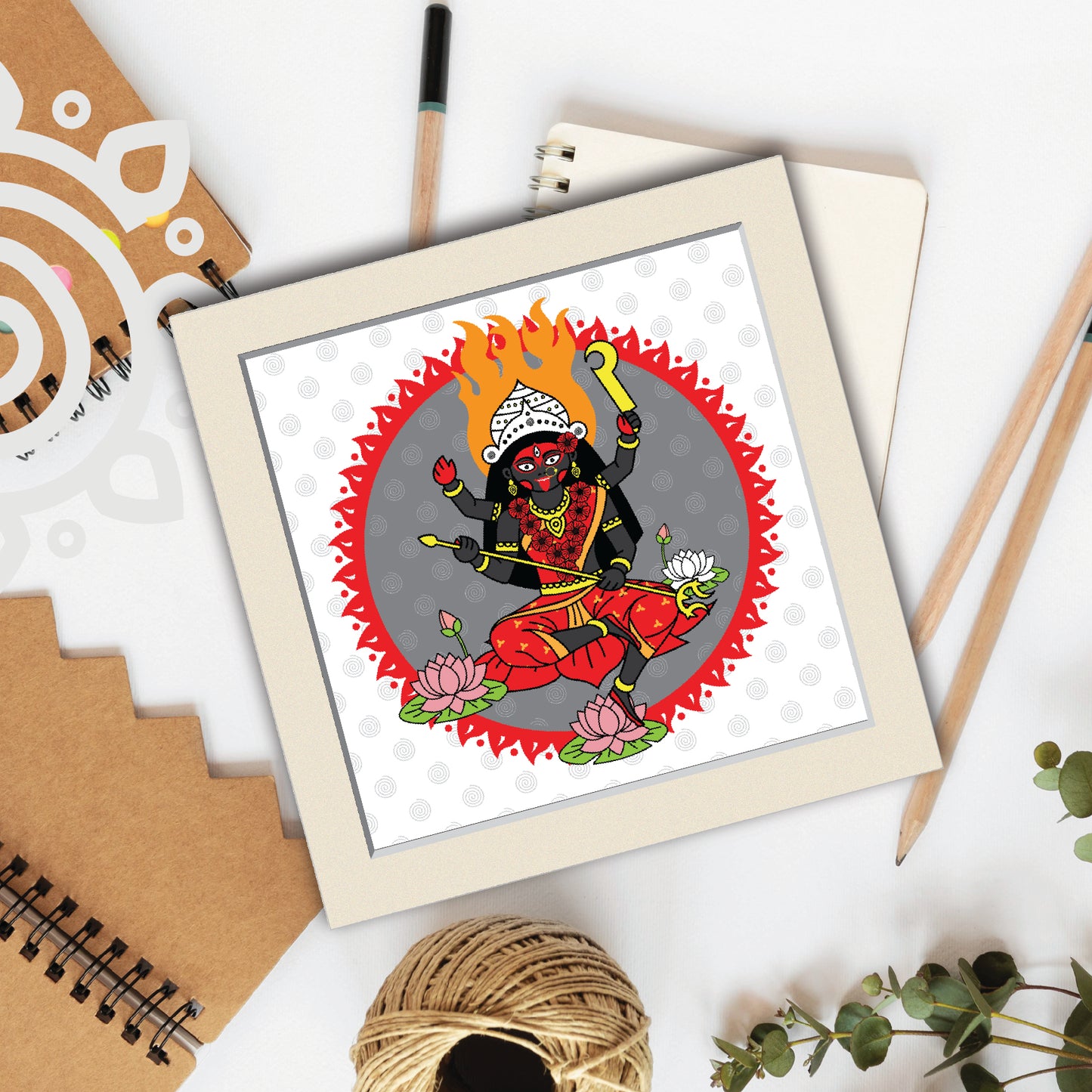 Maha Kali | Style #2 | Divine Wall Art for Home and Office | 12 Inch X 12 Inch