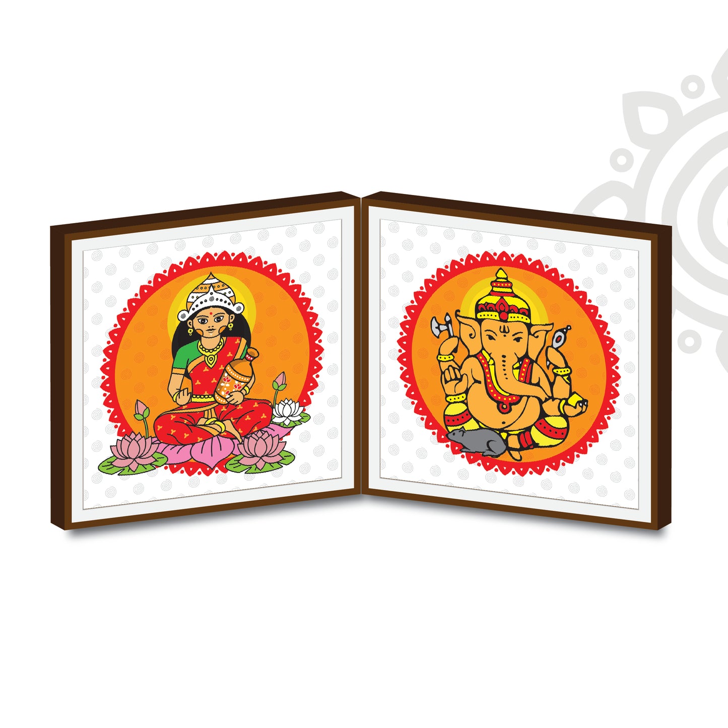 Welcome Gift | Style #1 | Set of Goddess Lakshmi + Lord Ganesha photo frame