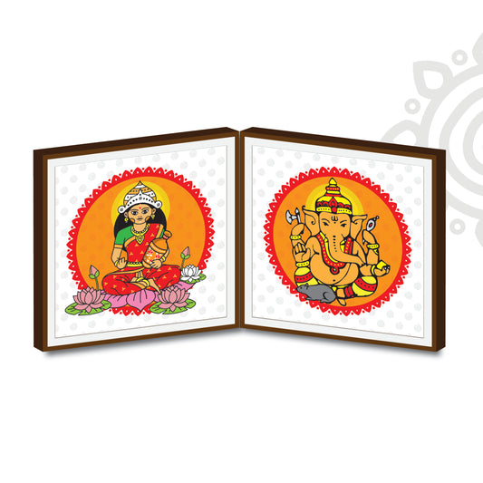 Welcome Gift | Style #1 | Set of Goddess Lakshmi + Lord Ganesha photo frame