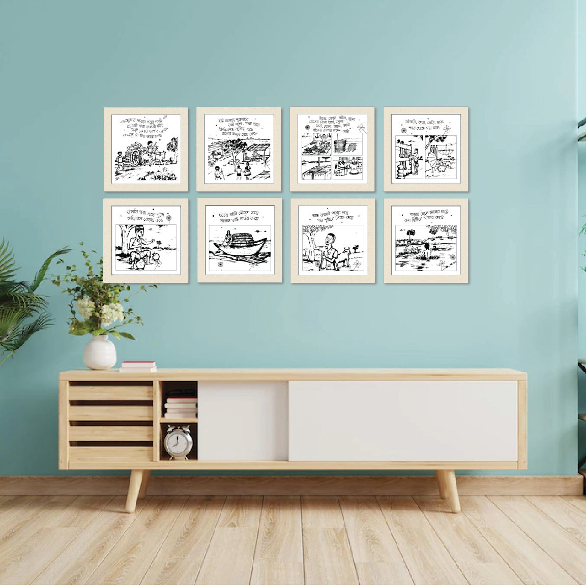 Combo Deal | Full set of 8 | Essence of Bengal Framed Wall Art #1, #2, #3, #4, #5, #6, #7 & #8 - 1 each